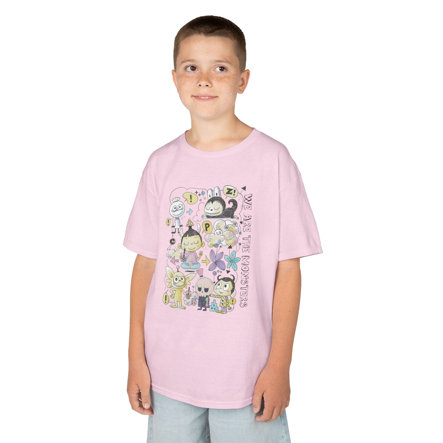 We Are The Monsters x Bubble Tea (Sketch Labubu-Inspired) Kid's Unisex Shirt