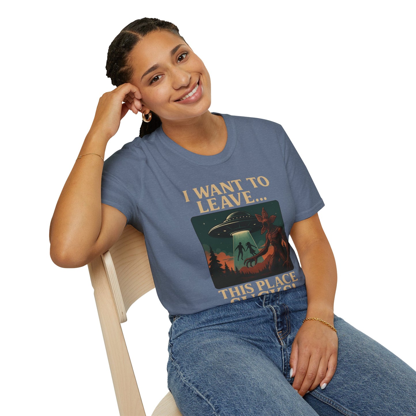 I WANT TO LEAVE / THIS PLACE SUCKS! (Demogorgon - Stranger Things Season 5 Inspired) 2025 Adult Unisex Shirt