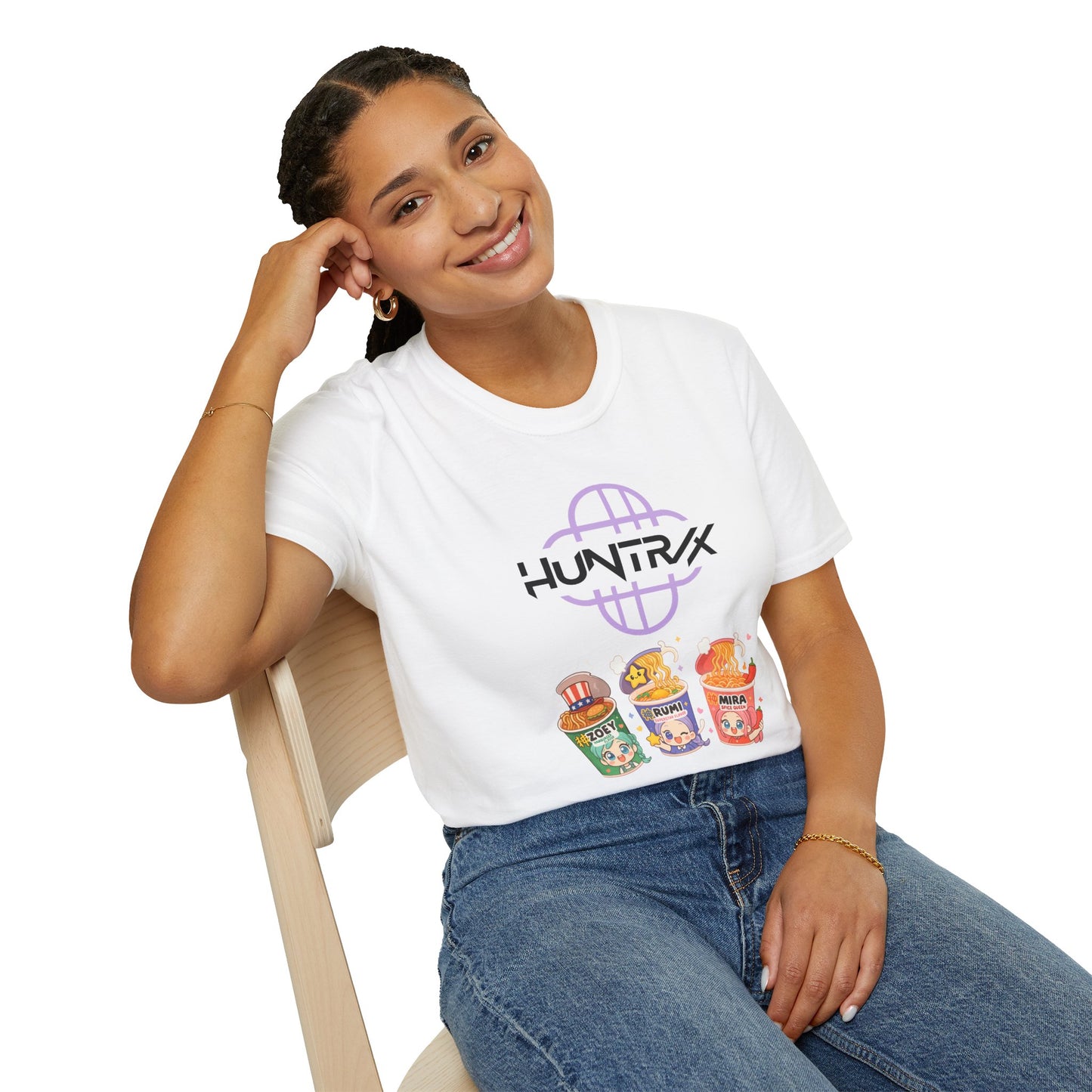 HUNTR/X Ramen Noodle Cup Rumi, Mira, & Zoey (K-Pop Demon Hunters-Inspired) Adult Unisex Shirt