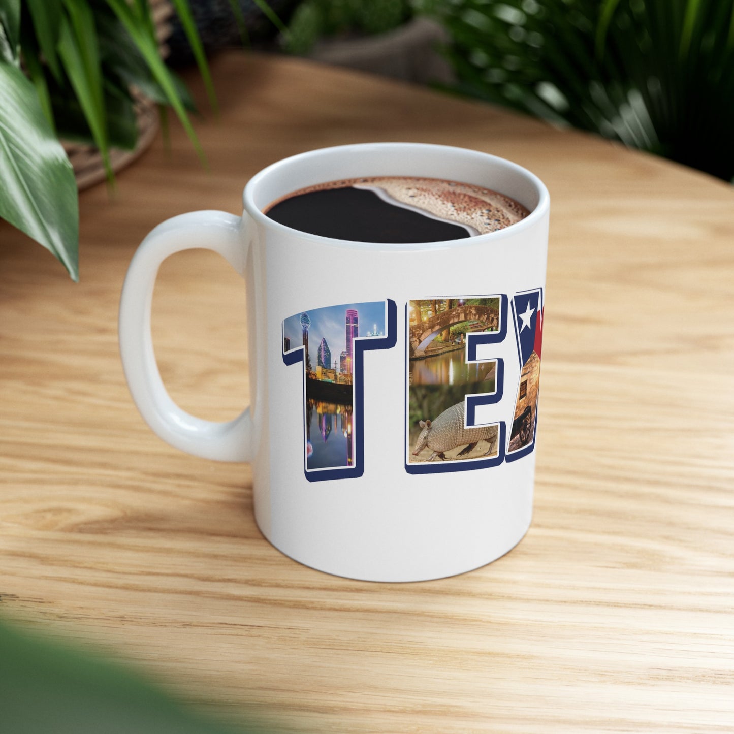 Texas State Collage Ceramic Mug, (11oz, 15oz) city cities collage