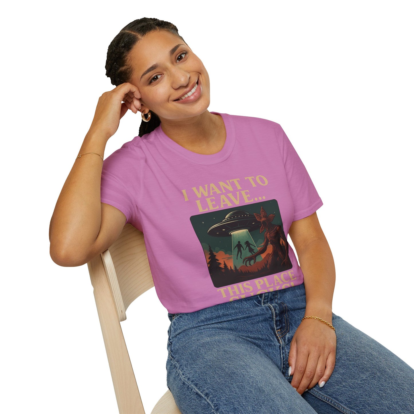 I WANT TO LEAVE / THIS PLACE SUCKS! (Demogorgon - Stranger Things Season 5 Inspired) 2025 Adult Unisex Shirt