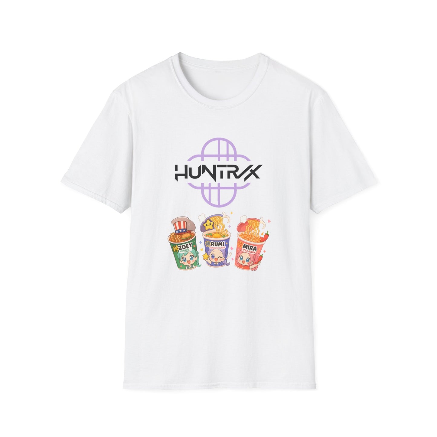 HUNTR/X Ramen Noodle Cup Rumi, Mira, & Zoey (K-Pop Demon Hunters-Inspired) Adult Unisex Shirt