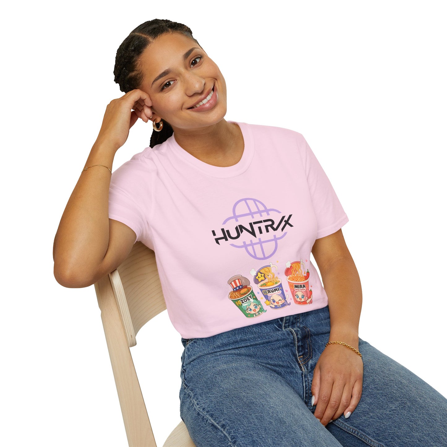HUNTR/X Ramen Noodle Cup Rumi, Mira, & Zoey (K-Pop Demon Hunters-Inspired) Adult Unisex Shirt