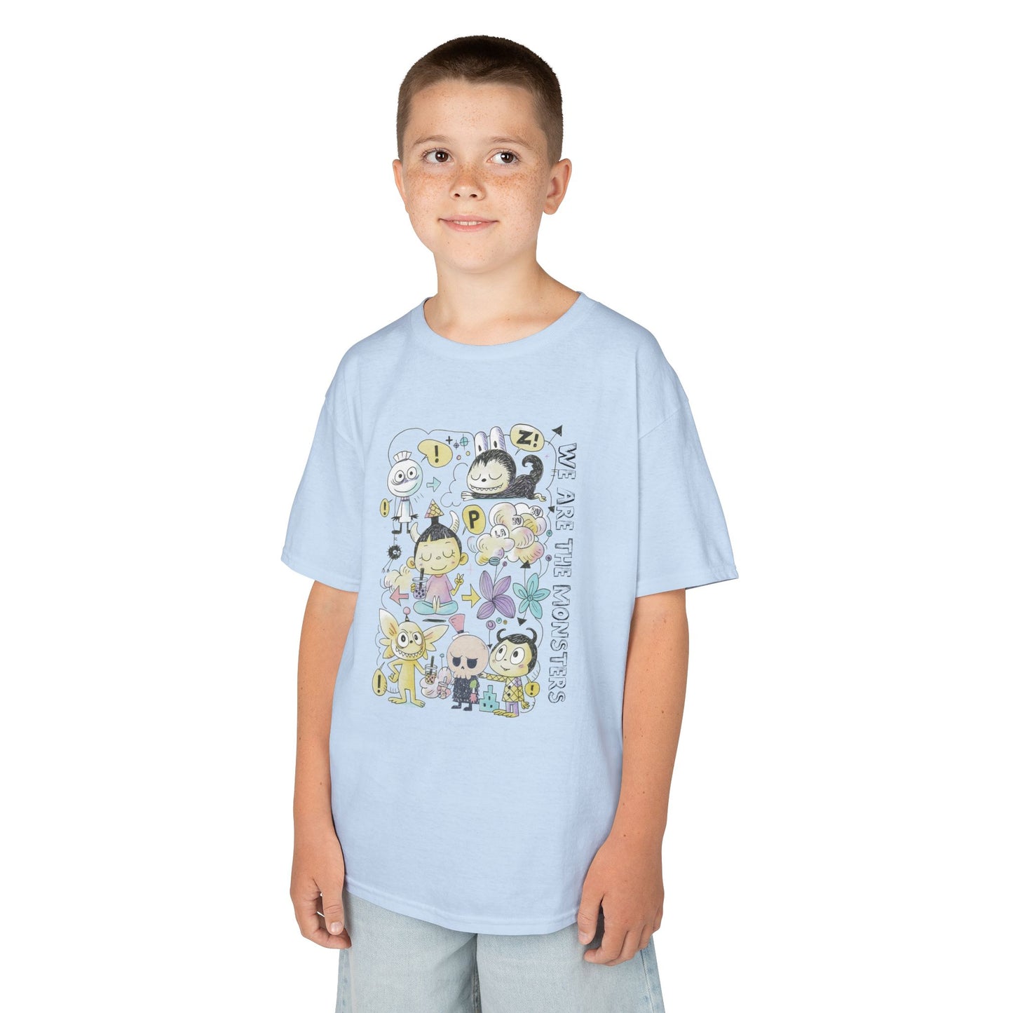 We Are The Monsters x Bubble Tea (Sketch Labubu-Inspired) Kid's Unisex Shirt