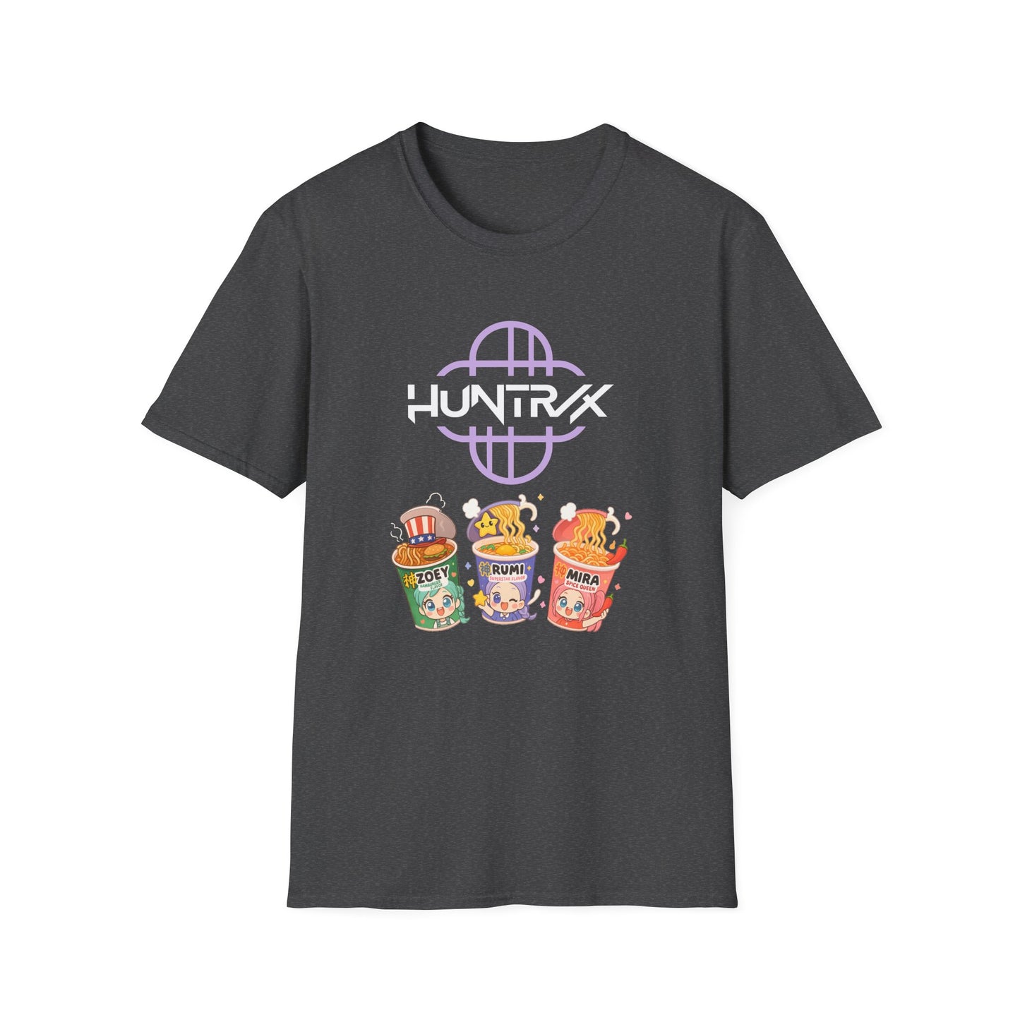 HUNTR/X Ramen Noodle Cup Rumi, Mira, & Zoey (K-Pop Demon Hunters-Inspired) Adult Unisex Shirt