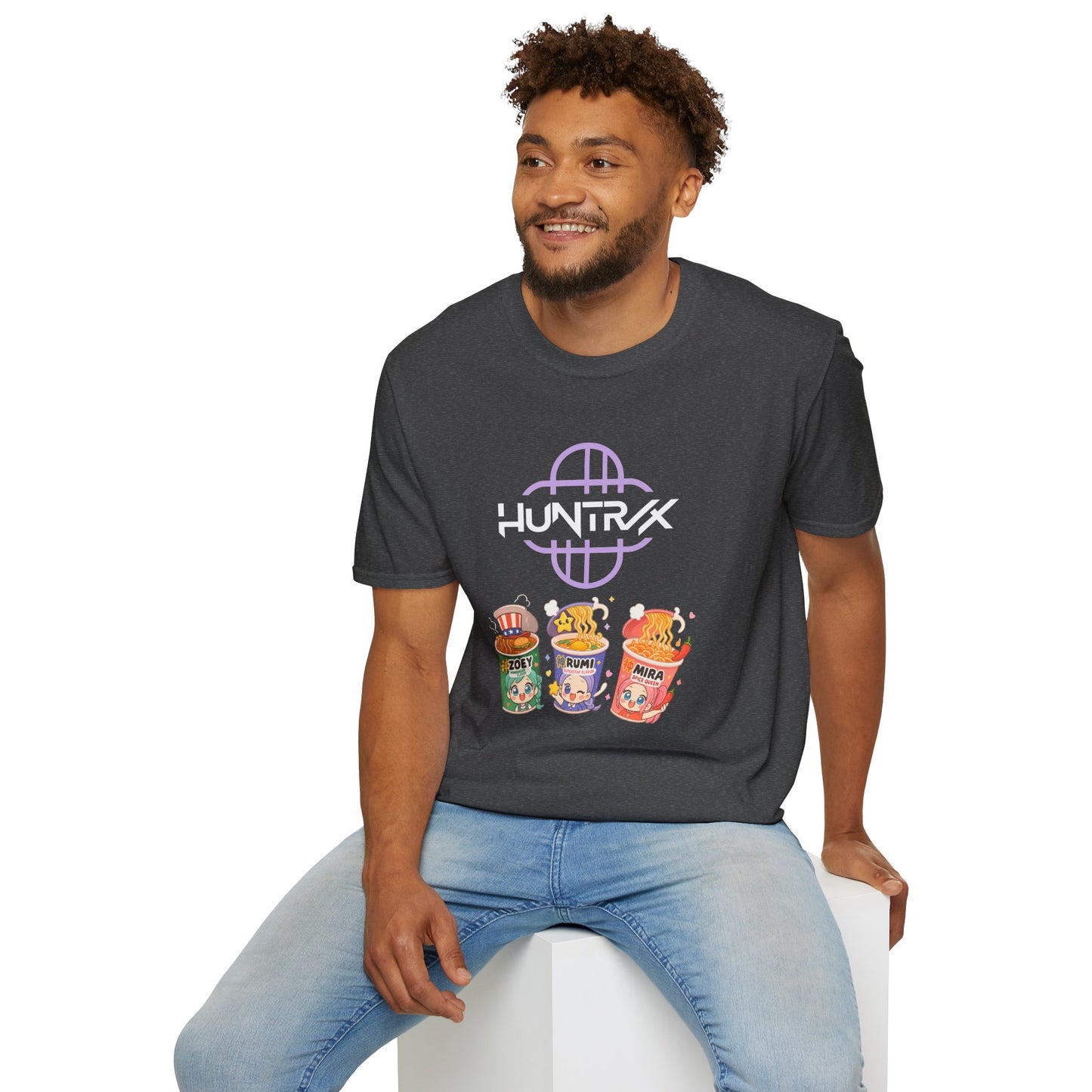 HUNTR/X Ramen Noodle Cup Rumi, Mira, & Zoey (K-Pop Demon Hunters-Inspired) Adult Unisex Shirt