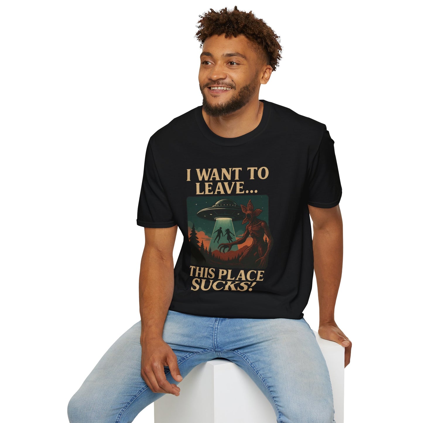 I WANT TO LEAVE / THIS PLACE SUCKS! (Demogorgon - Stranger Things Season 5 Inspired) 2025 Adult Unisex Shirt