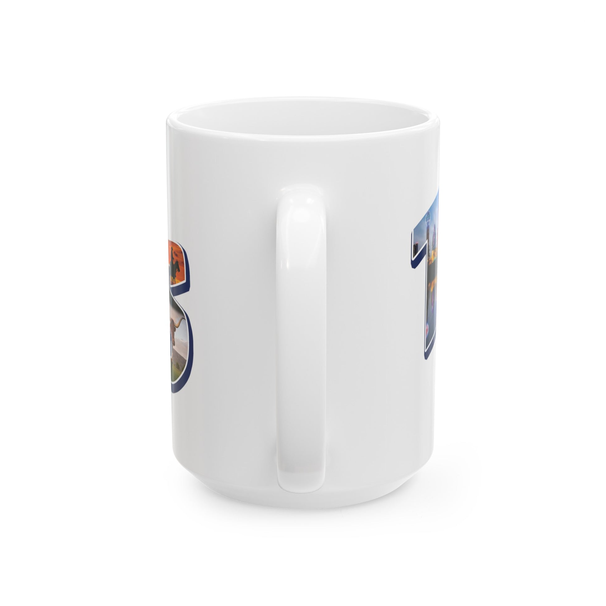 Texas State Collage Ceramic Mug, (11oz, 15oz) city cities collage