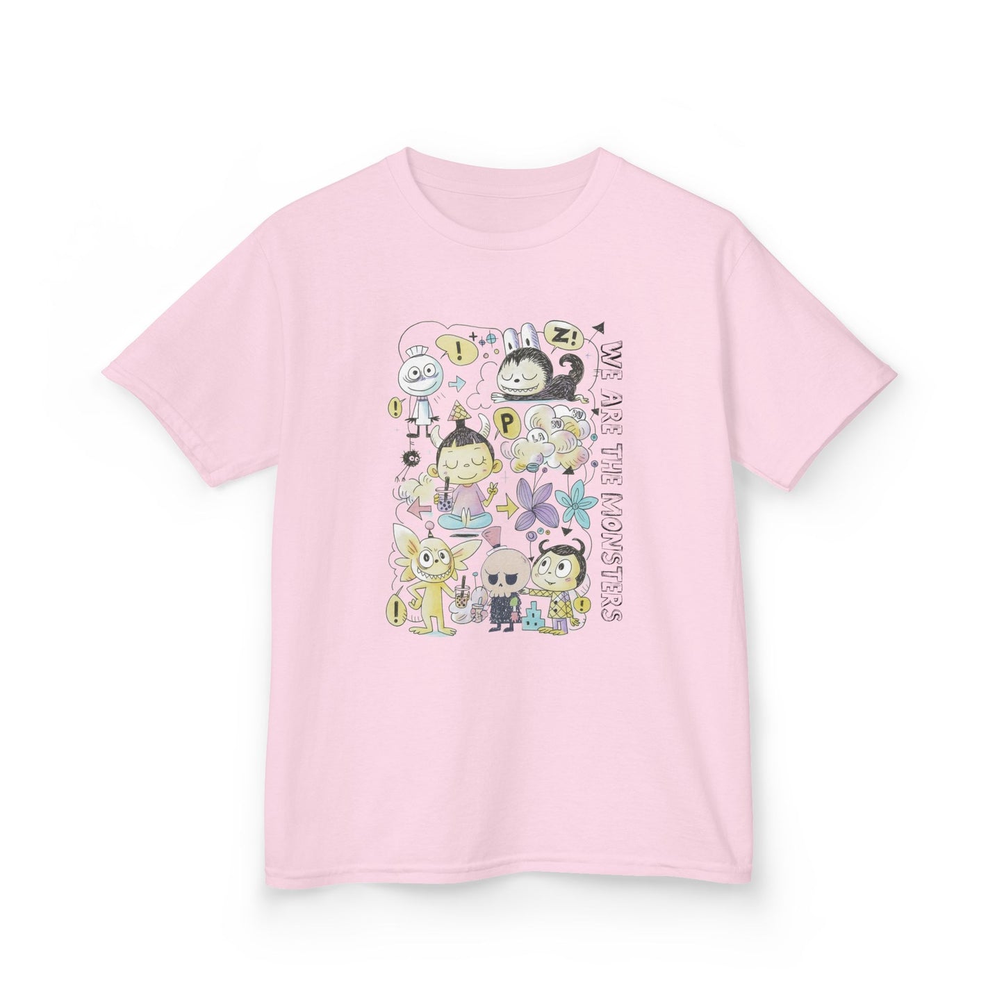 We Are The Monsters x Bubble Tea (Sketch Labubu-Inspired) Kid's Unisex Shirt