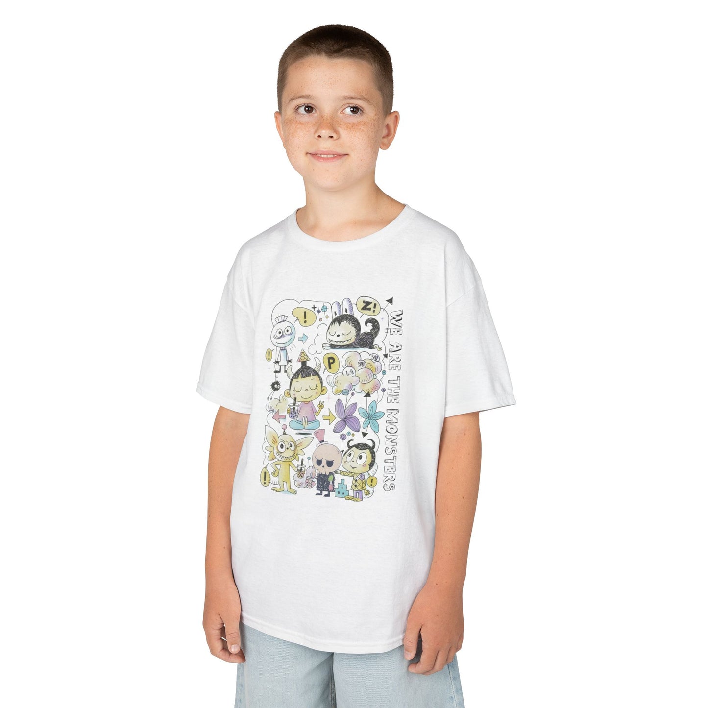 We Are The Monsters x Bubble Tea (Sketch Labubu-Inspired) Kid's Unisex Shirt