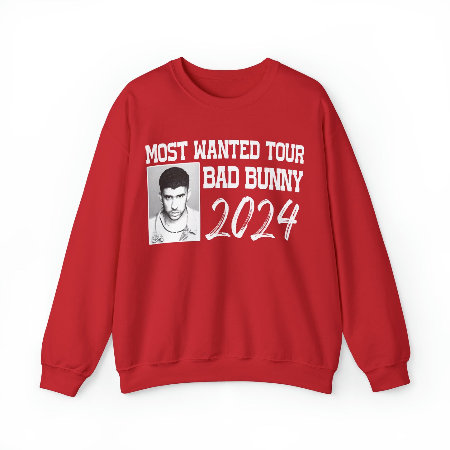 Most Wanted Tour Dates 2024 (Bad Bunny) Unisex Heavy Blend™ Crewneck Sweatshirt