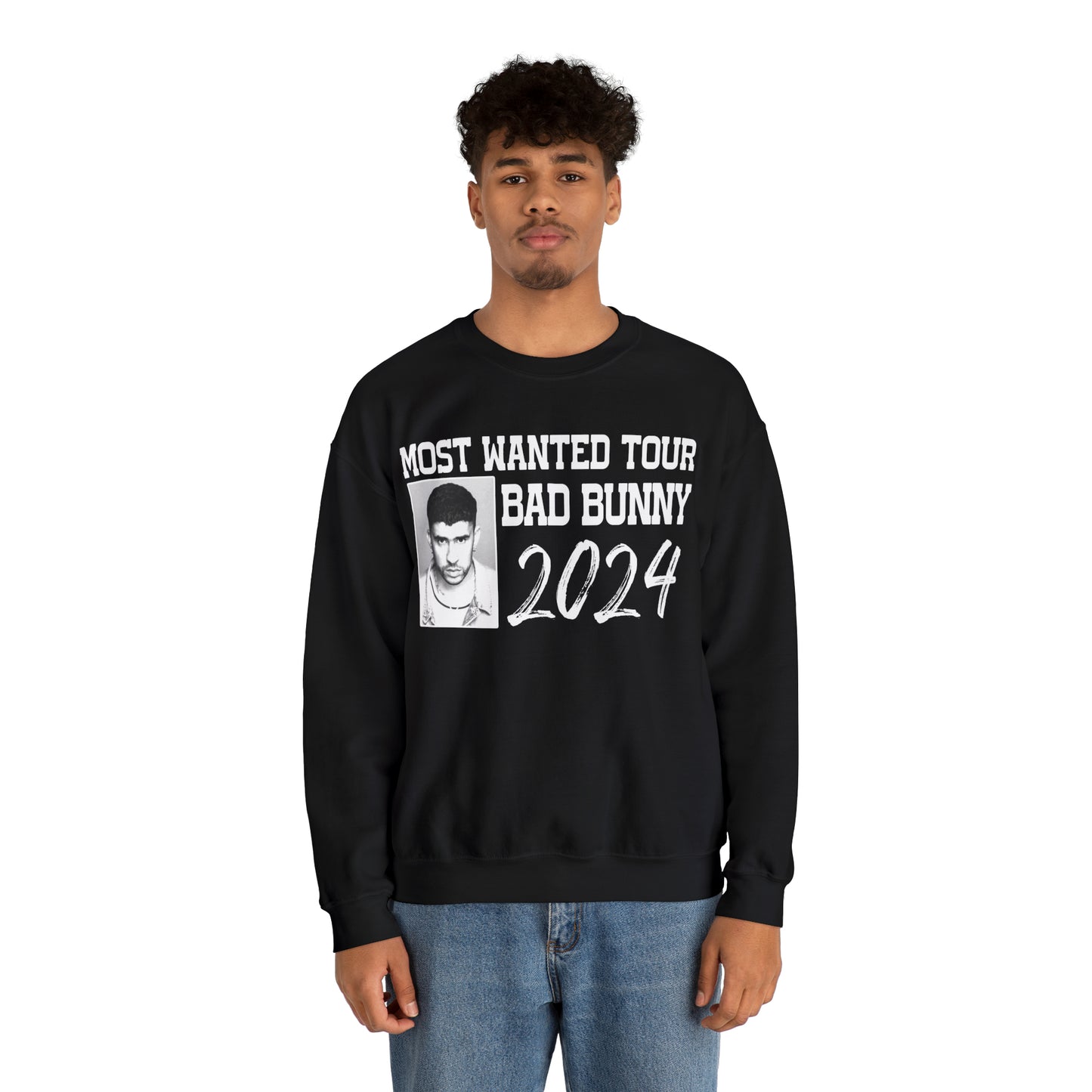 Most Wanted Tour Dates 2024 (Bad Bunny) Unisex Heavy Blend™ Crewneck Sweatshirt