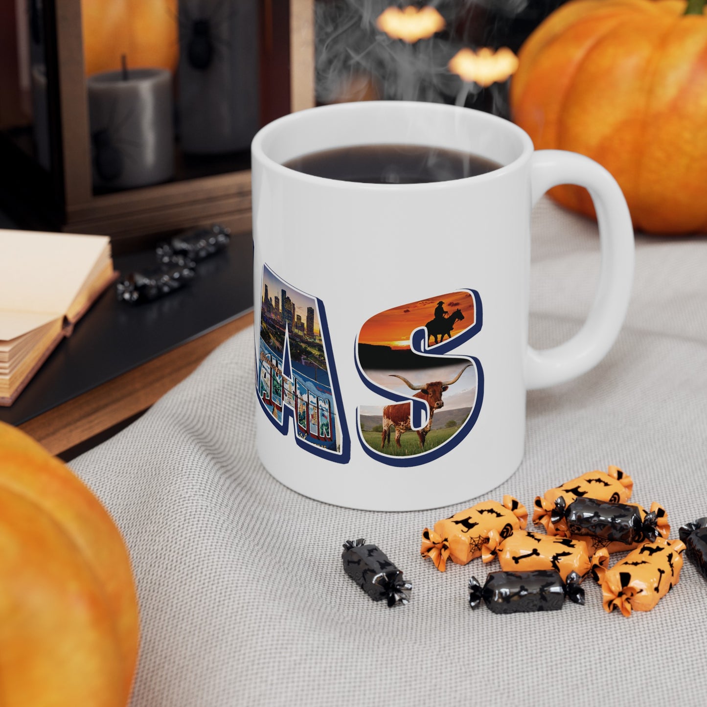 Texas State Collage Ceramic Mug, (11oz, 15oz) city cities collage
