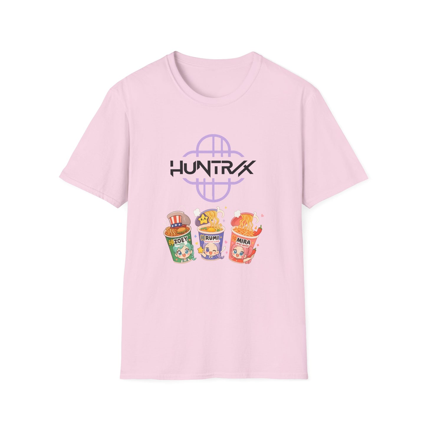 HUNTR/X Ramen Noodle Cup Rumi, Mira, & Zoey (K-Pop Demon Hunters-Inspired) Adult Unisex Shirt