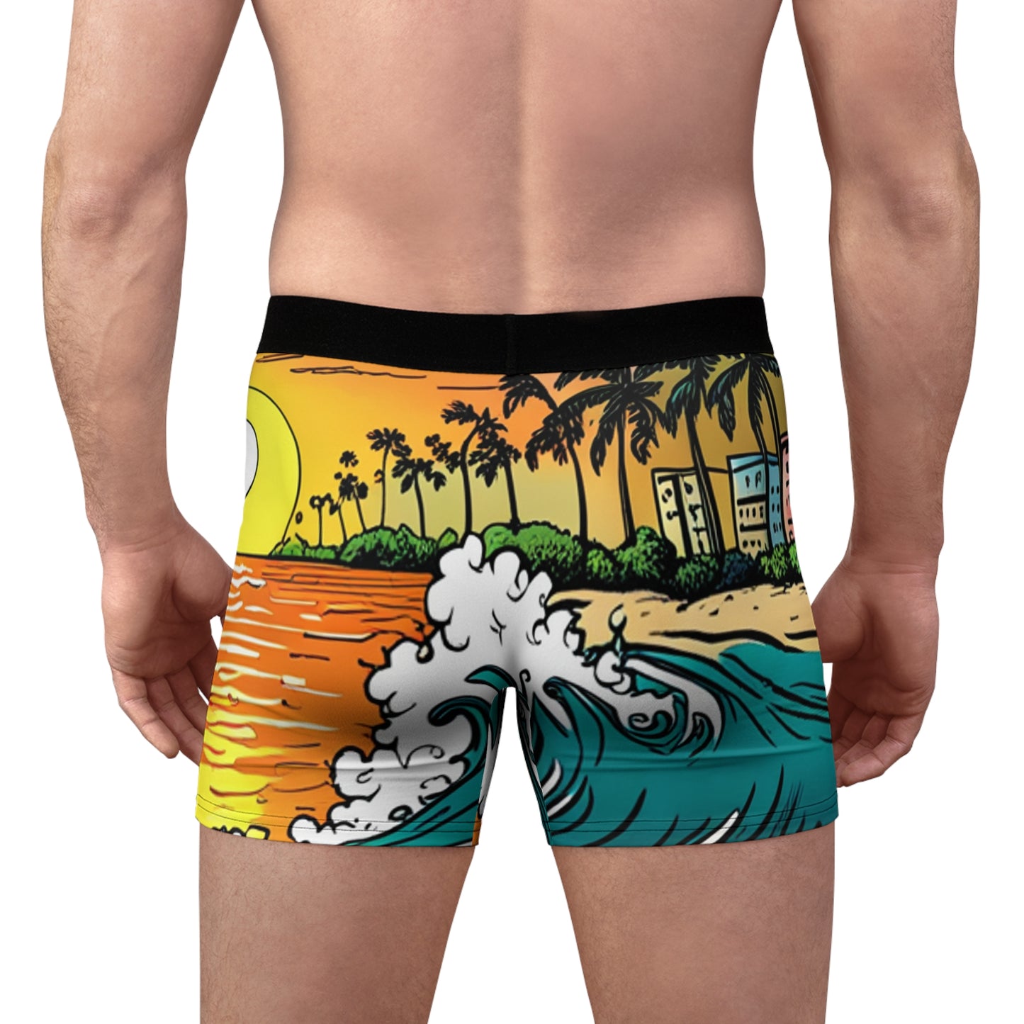 Zen Culture Waves X Sunset Beach Men's Boxer Briefs