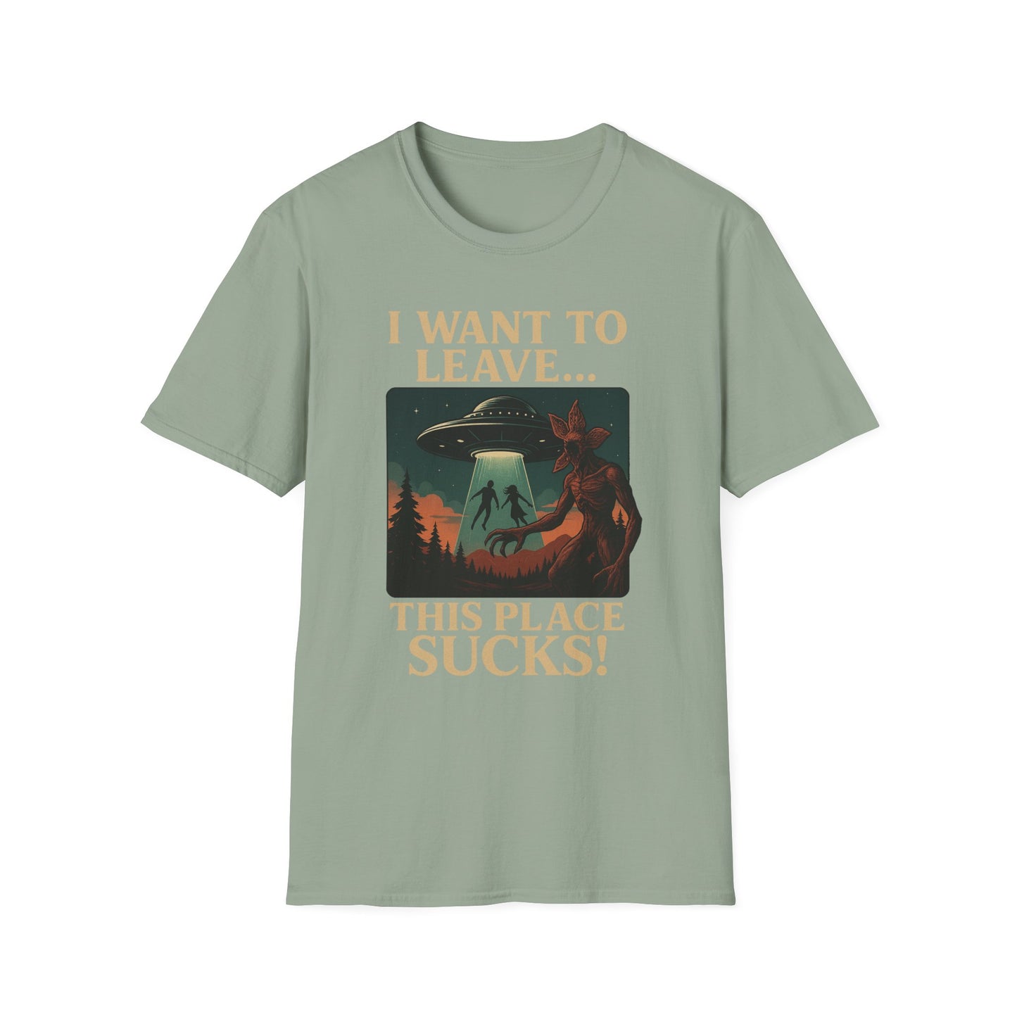 I WANT TO LEAVE / THIS PLACE SUCKS! (Demogorgon - Stranger Things Season 5 Inspired) 2025 Adult Unisex Shirt