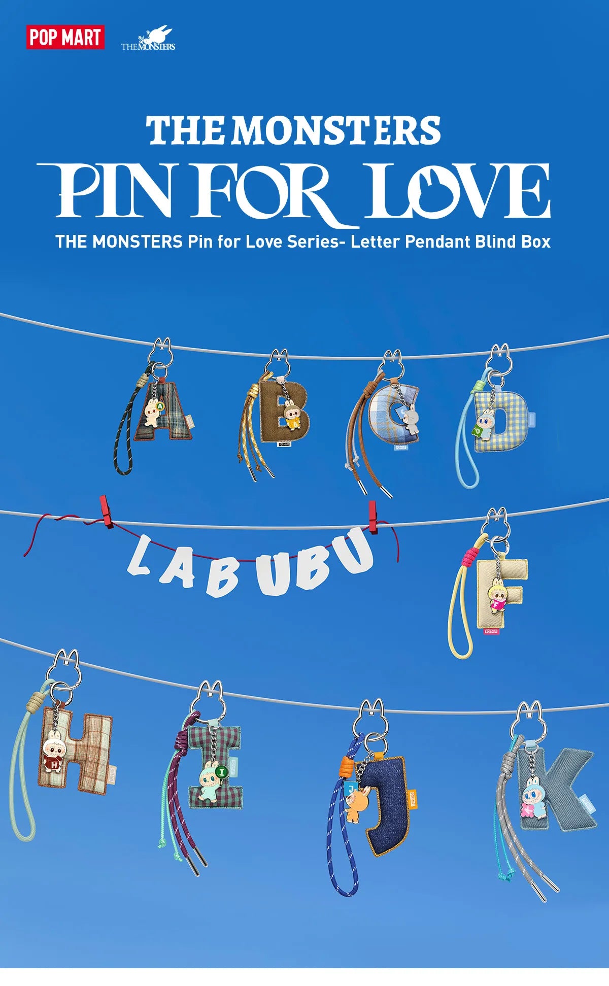 The Monsters: Pin For Love Letter Pendant Blind Box (A-Z)