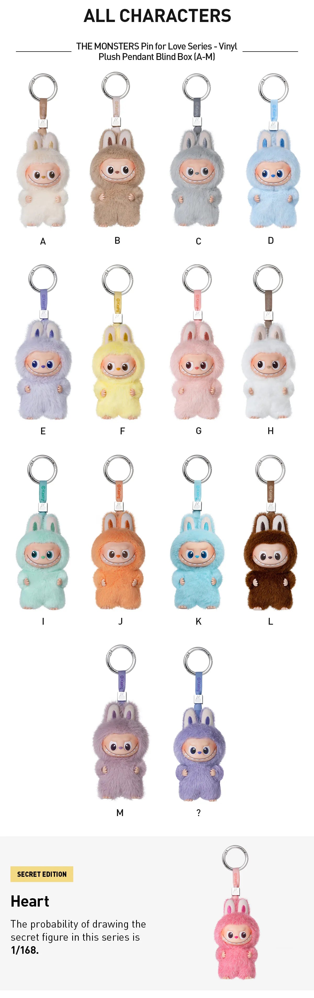 The Monsters: Pin For Love Plush + Letter Combo! (A-Z)