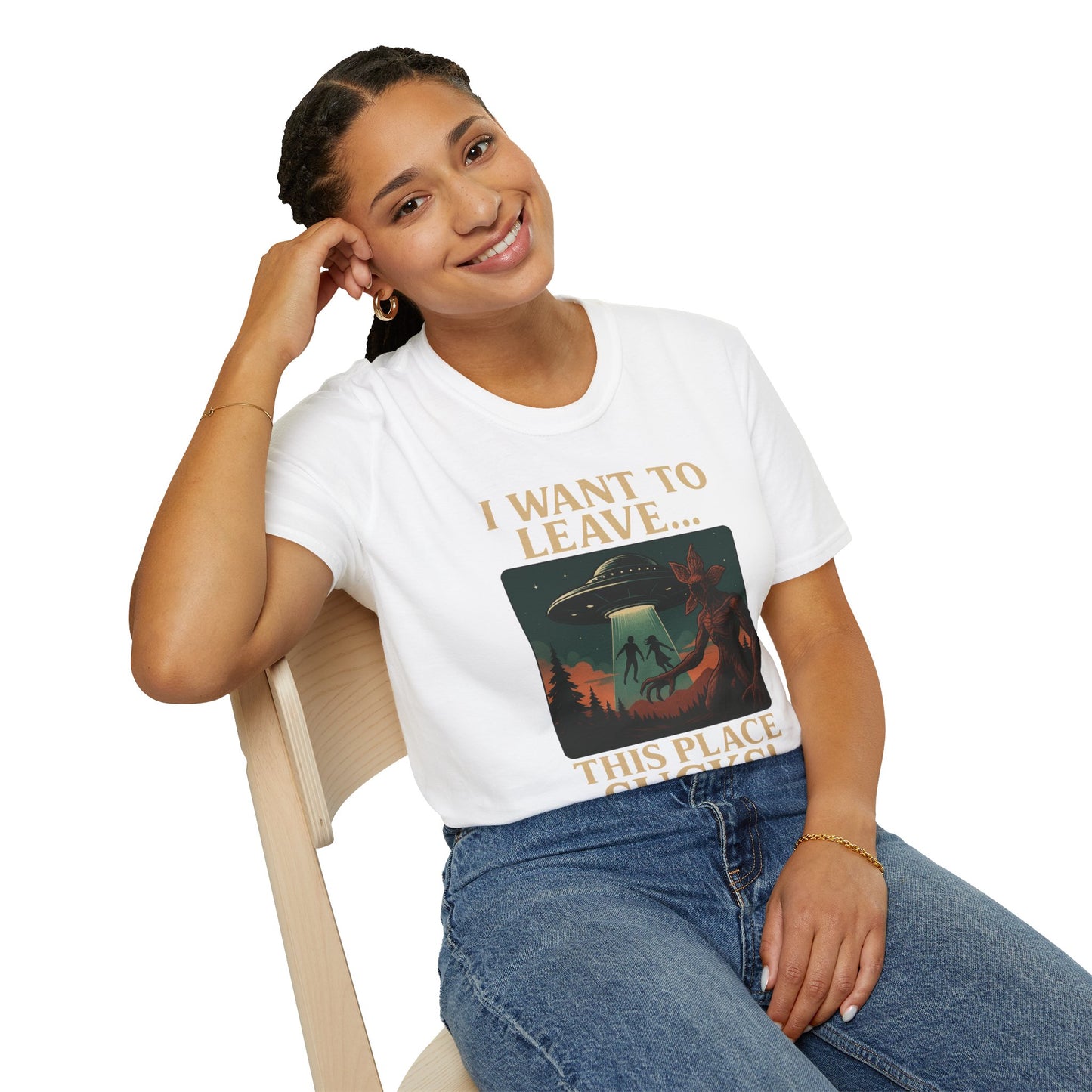 I WANT TO LEAVE / THIS PLACE SUCKS! (Demogorgon - Stranger Things Season 5 Inspired) 2025 Adult Unisex Shirt