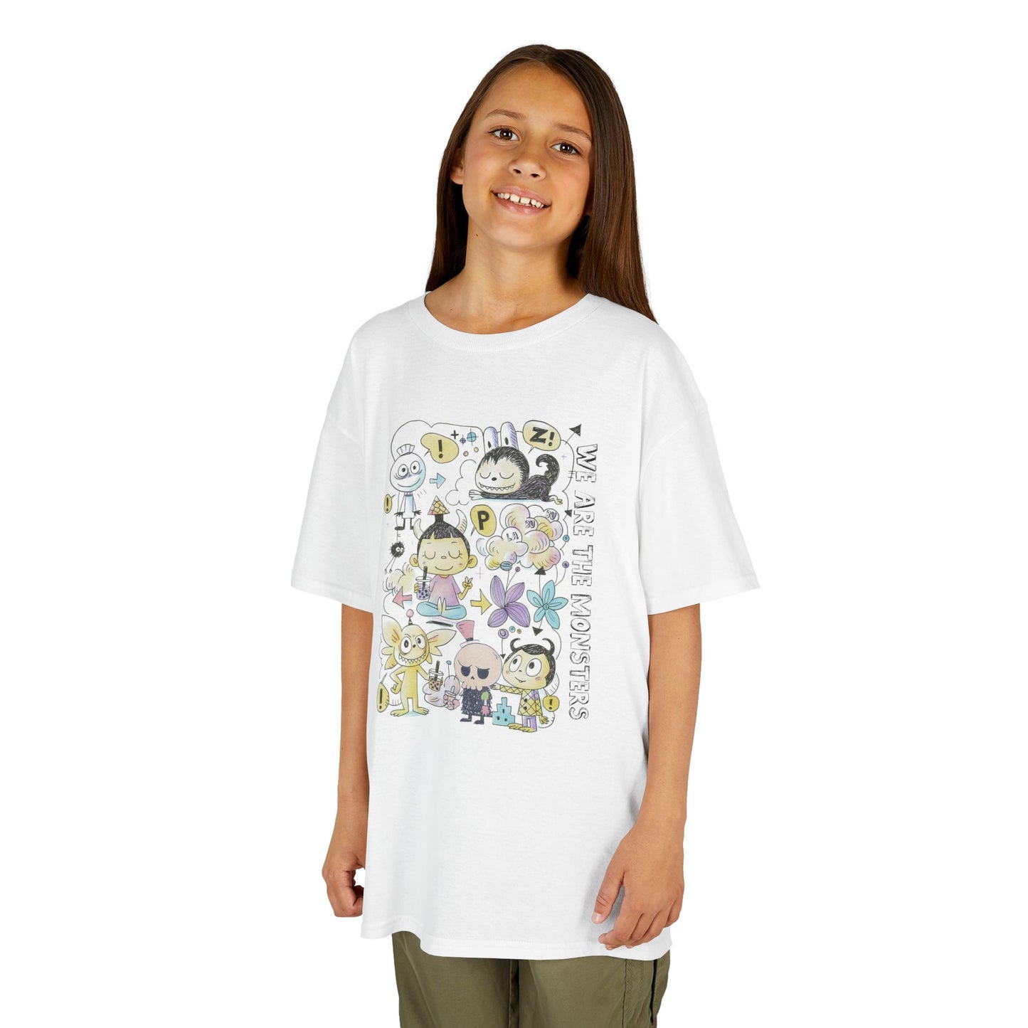 We Are The Monsters x Bubble Tea (Sketch Labubu-Inspired) Kid's Unisex Shirt