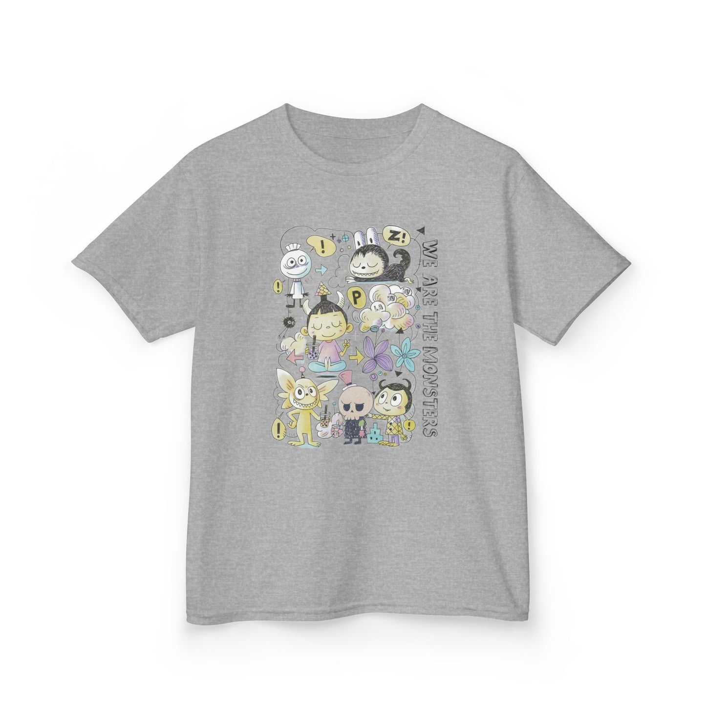 We Are The Monsters x Bubble Tea (Sketch Labubu-Inspired) Kid's Unisex Shirt