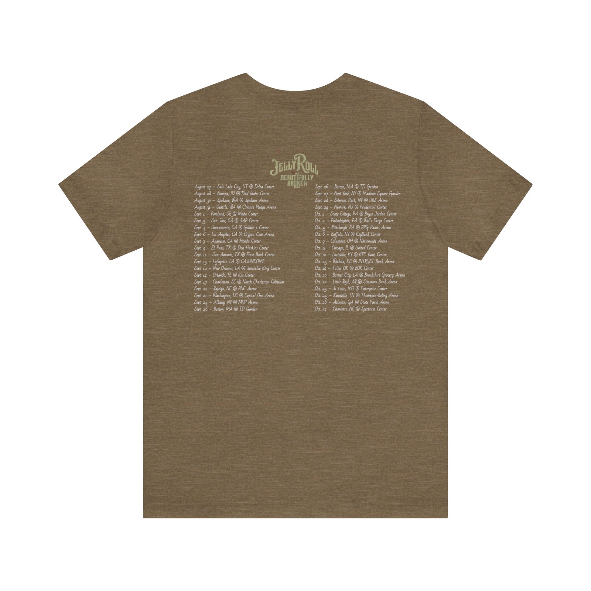 Jelly Roll The beautifully broken tour 2024 Unisex Jersey Short Sleeve Tee