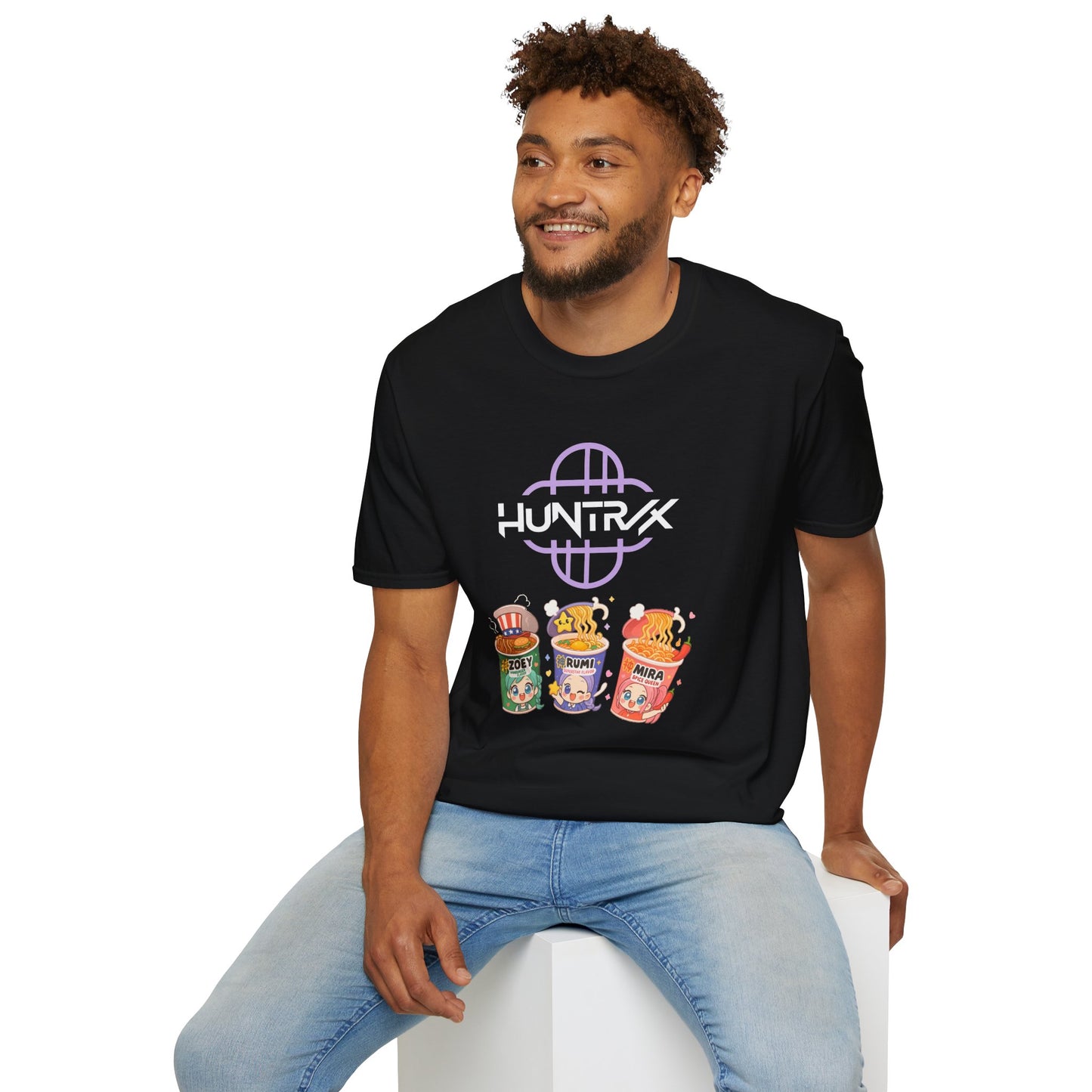 HUNTR/X Ramen Noodle Cup Rumi, Mira, & Zoey (K-Pop Demon Hunters-Inspired) Adult Unisex Shirt