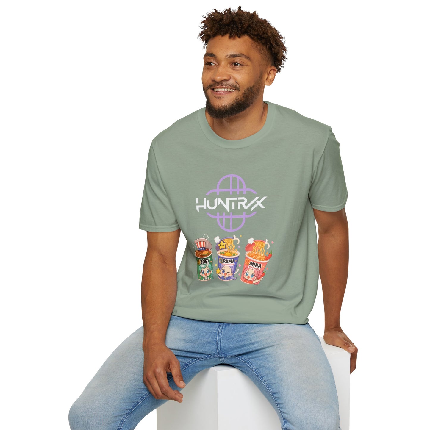 HUNTR/X Ramen Noodle Cup Rumi, Mira, & Zoey (K-Pop Demon Hunters-Inspired) Adult Unisex Shirt