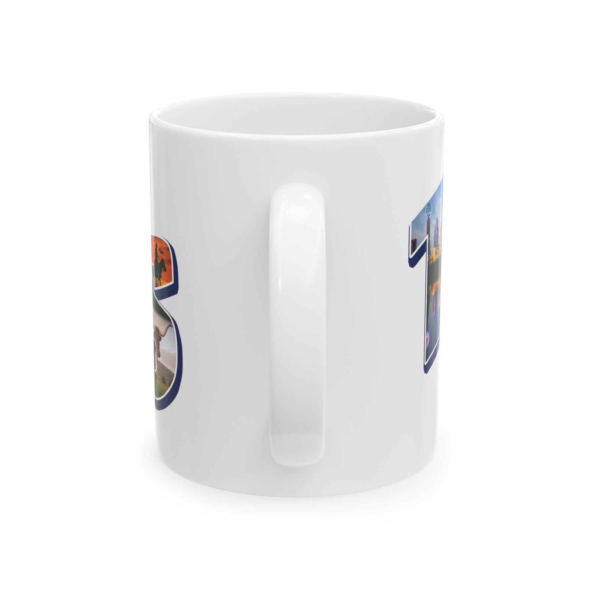 Texas State Collage Ceramic Mug, (11oz, 15oz) city cities collage