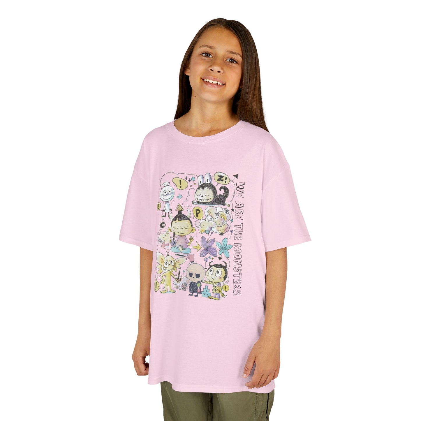 We Are The Monsters x Bubble Tea (Sketch Labubu-Inspired) Kid's Unisex Shirt