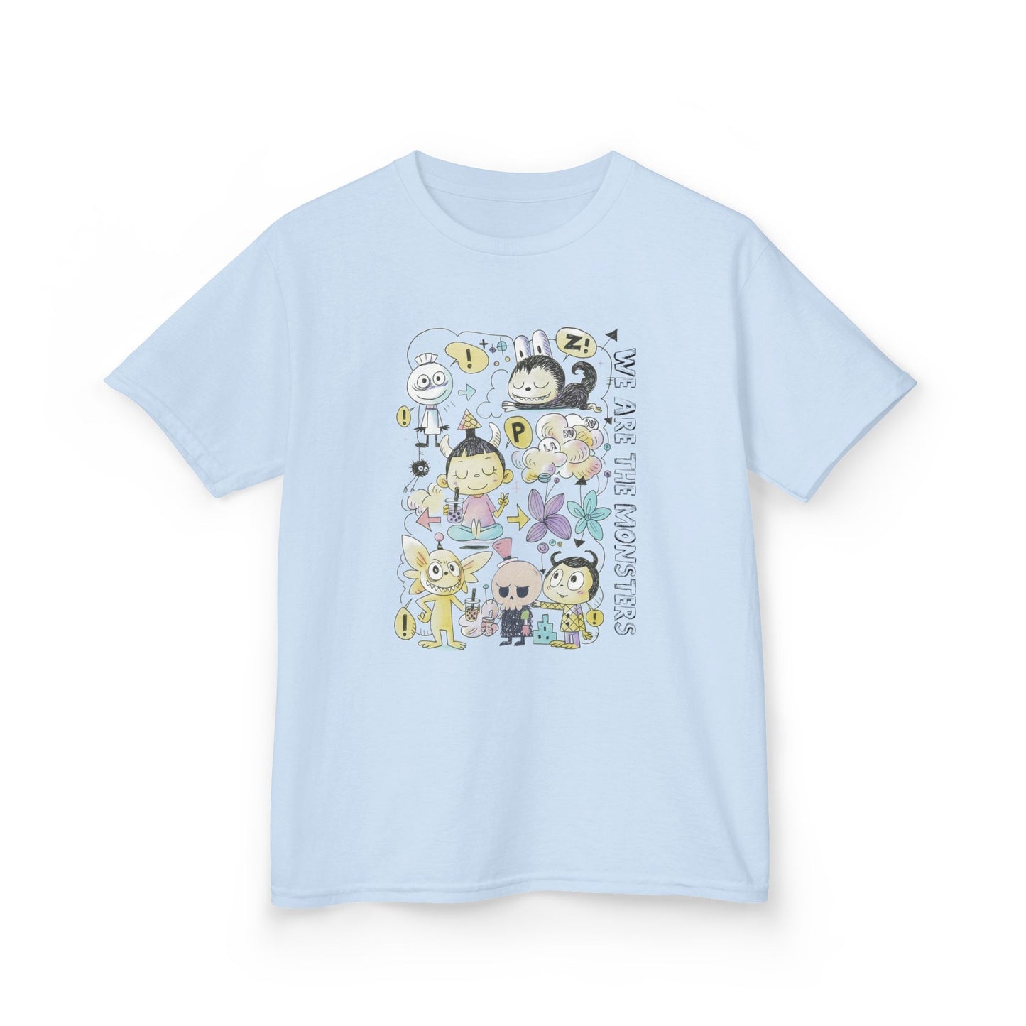 We Are The Monsters x Bubble Tea (Sketch Labubu-Inspired) Kid's Unisex Shirt