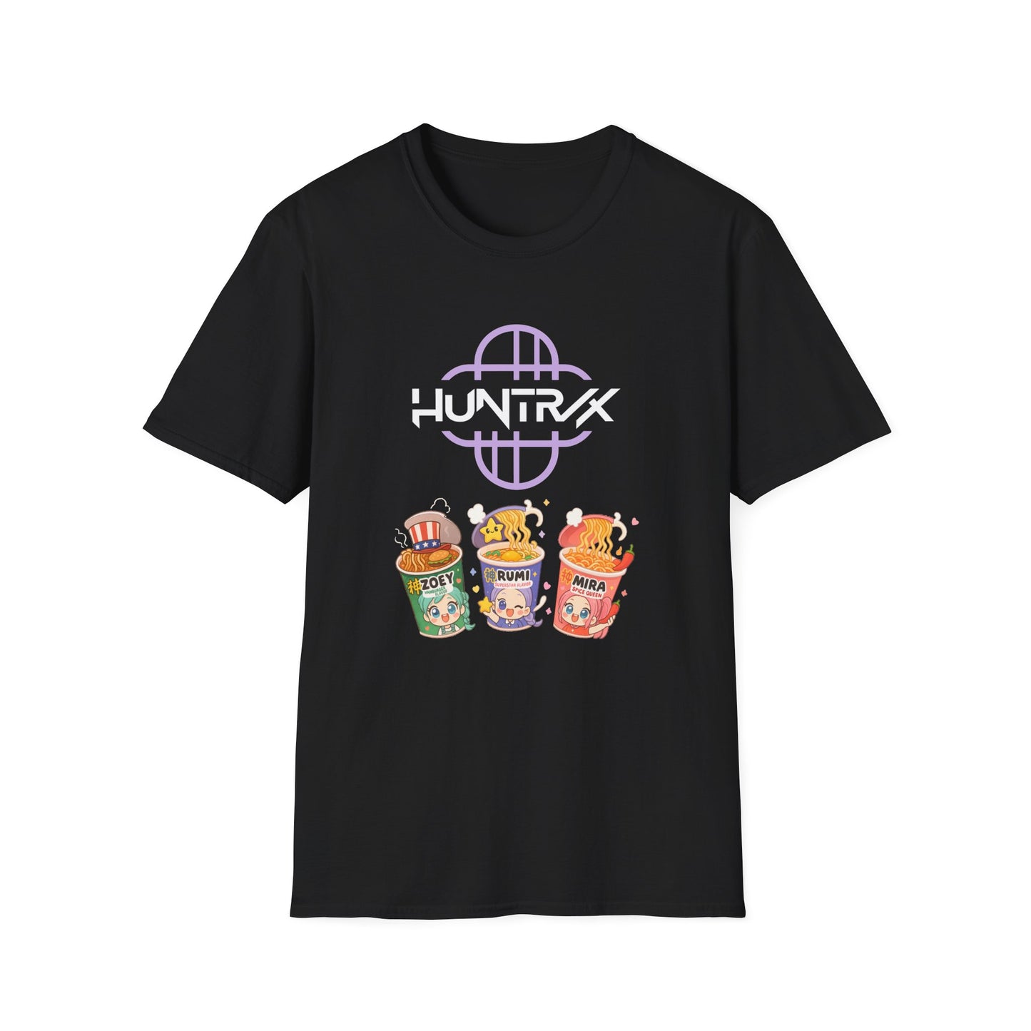 HUNTR/X Ramen Noodle Cup Rumi, Mira, & Zoey (K-Pop Demon Hunters-Inspired) Adult Unisex Shirt