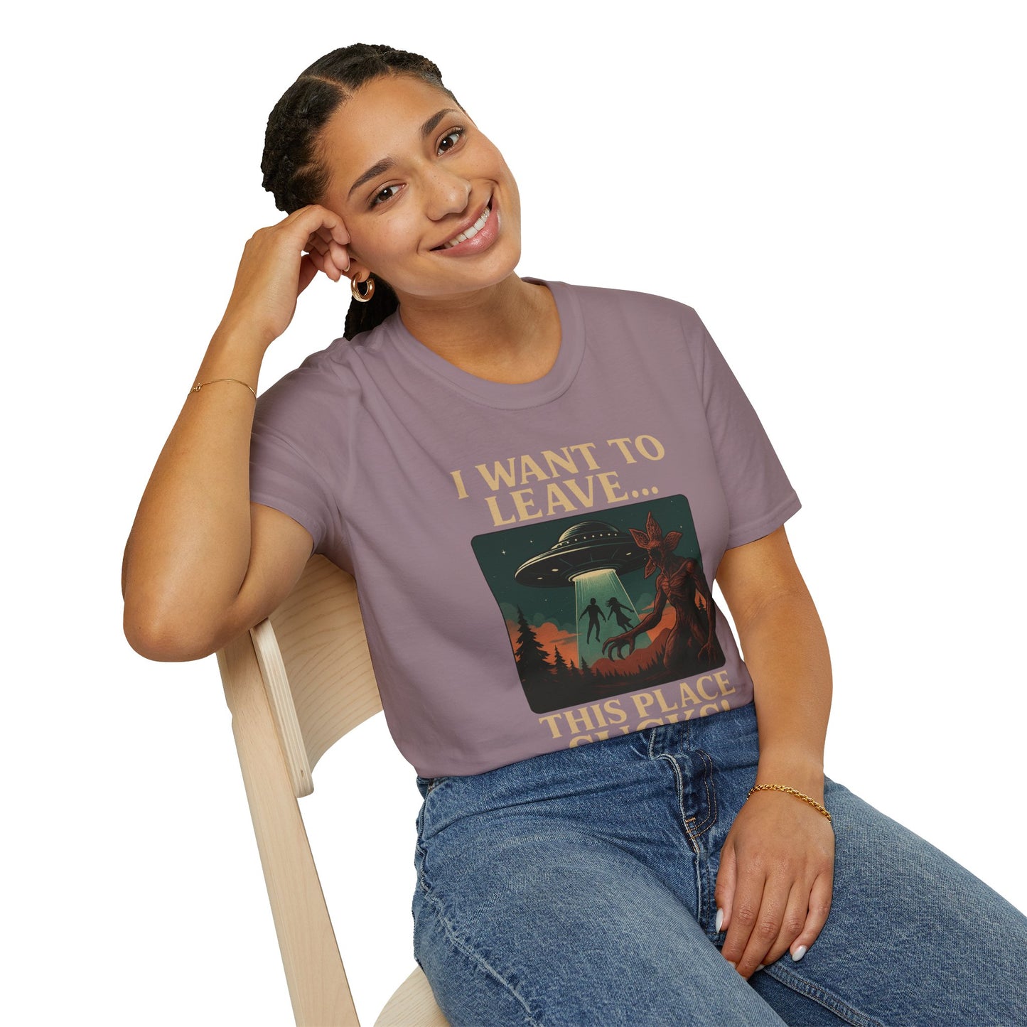 I WANT TO LEAVE / THIS PLACE SUCKS! (Demogorgon - Stranger Things Season 5 Inspired) 2025 Adult Unisex Shirt
