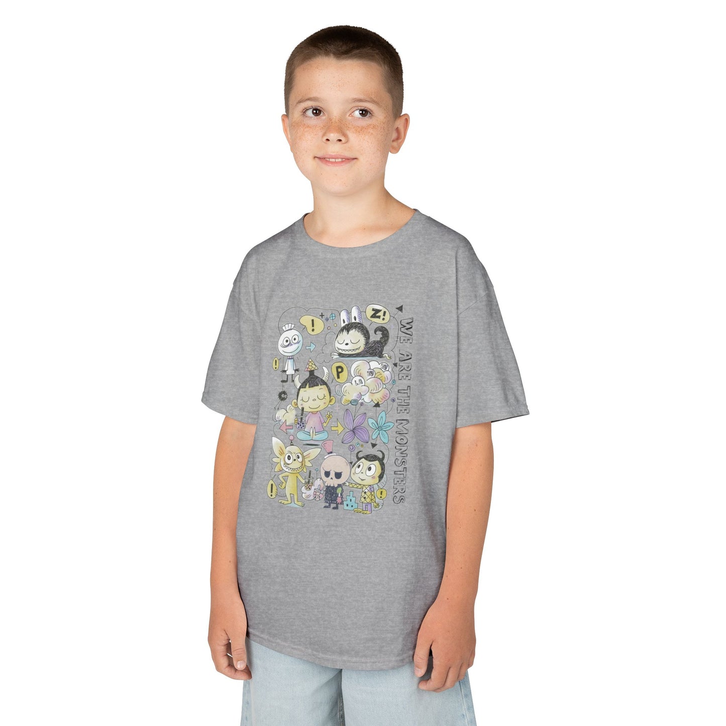 We Are The Monsters x Bubble Tea (Sketch Labubu-Inspired) Kid's Unisex Shirt
