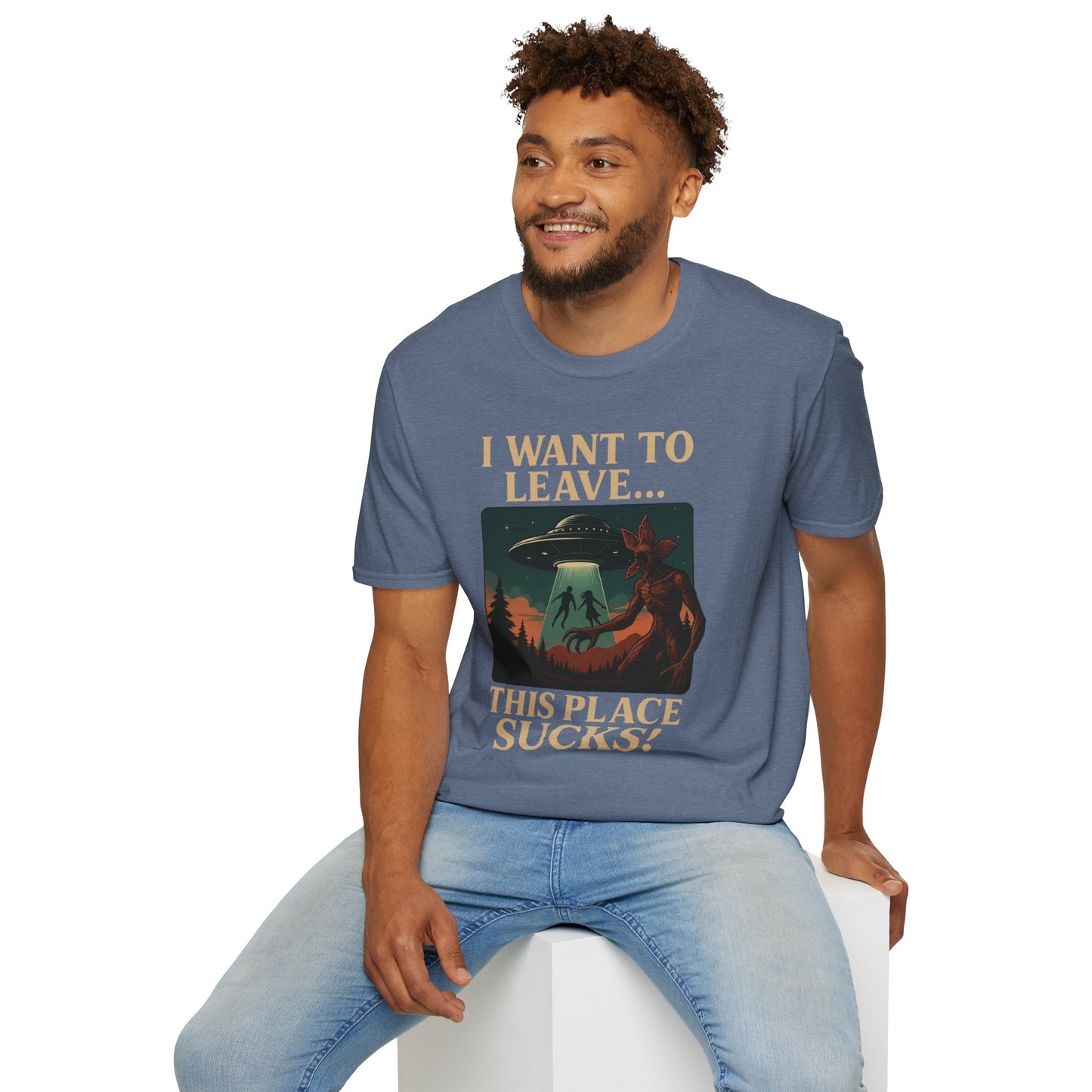 I WANT TO LEAVE / THIS PLACE SUCKS! (Demogorgon - Stranger Things Season 5 Inspired) 2025 Adult Unisex Shirt
