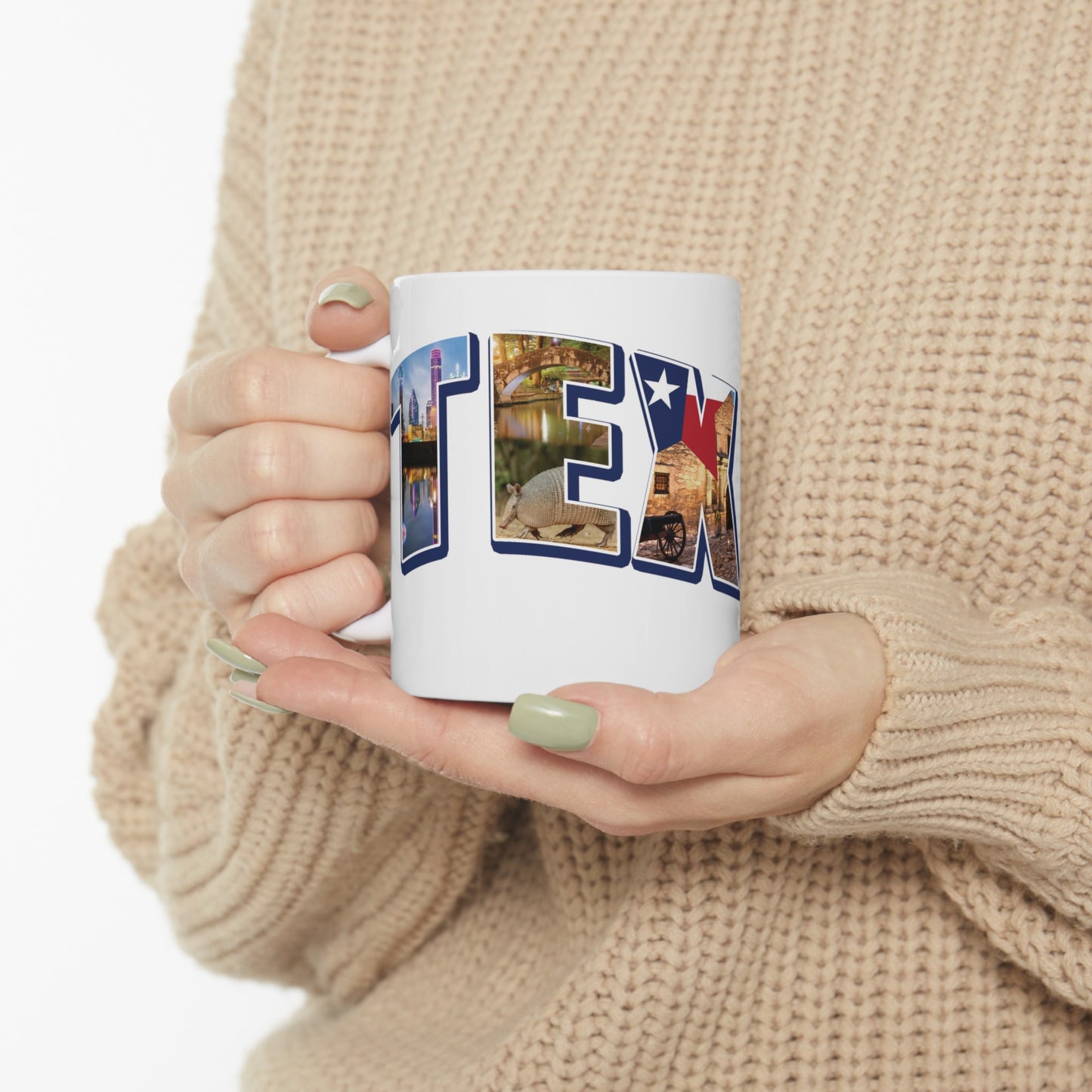 Texas State Collage Ceramic Mug, (11oz, 15oz) city cities collage