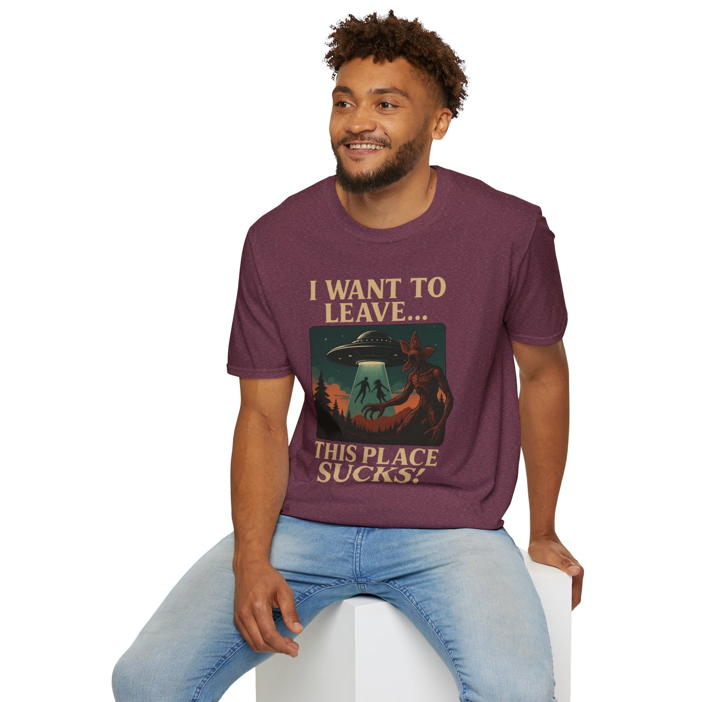 I WANT TO LEAVE / THIS PLACE SUCKS! (Demogorgon - Stranger Things Season 5 Inspired) 2025 Adult Unisex Shirt