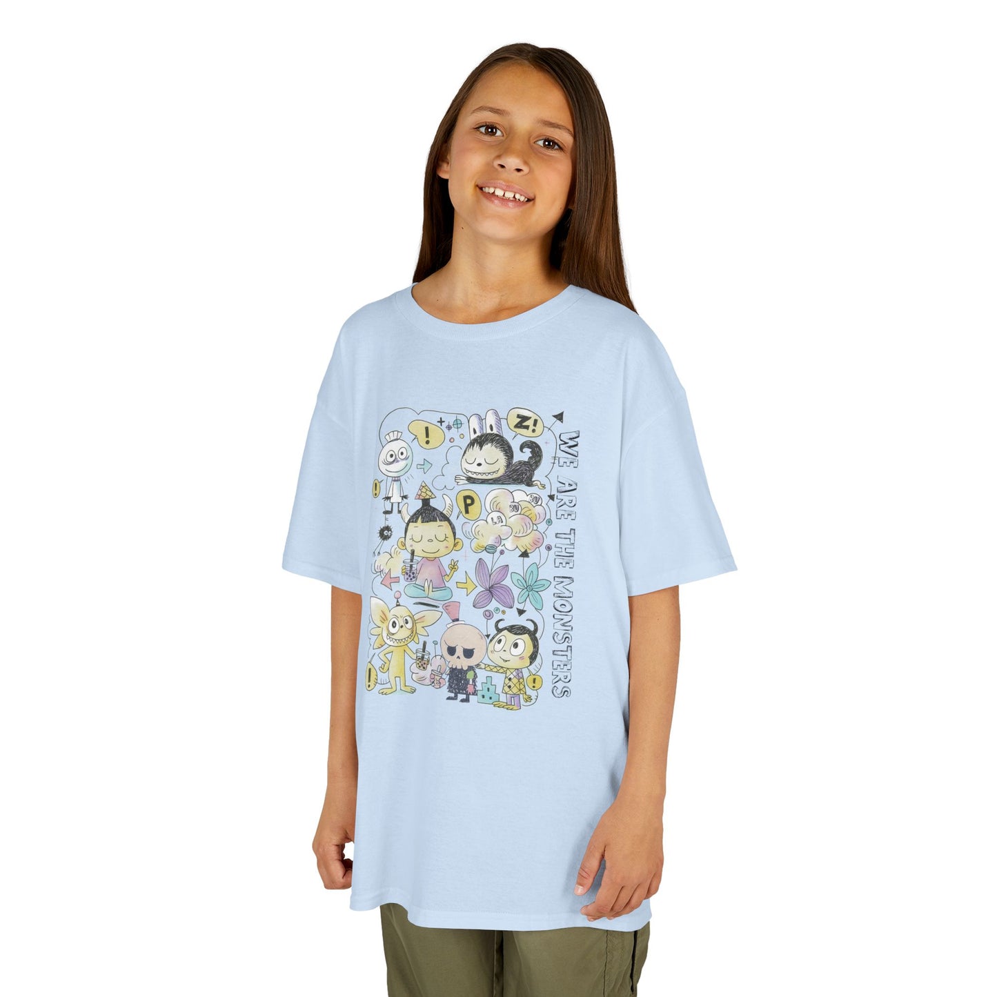 We Are The Monsters x Bubble Tea (Sketch Labubu-Inspired) Kid's Unisex Shirt