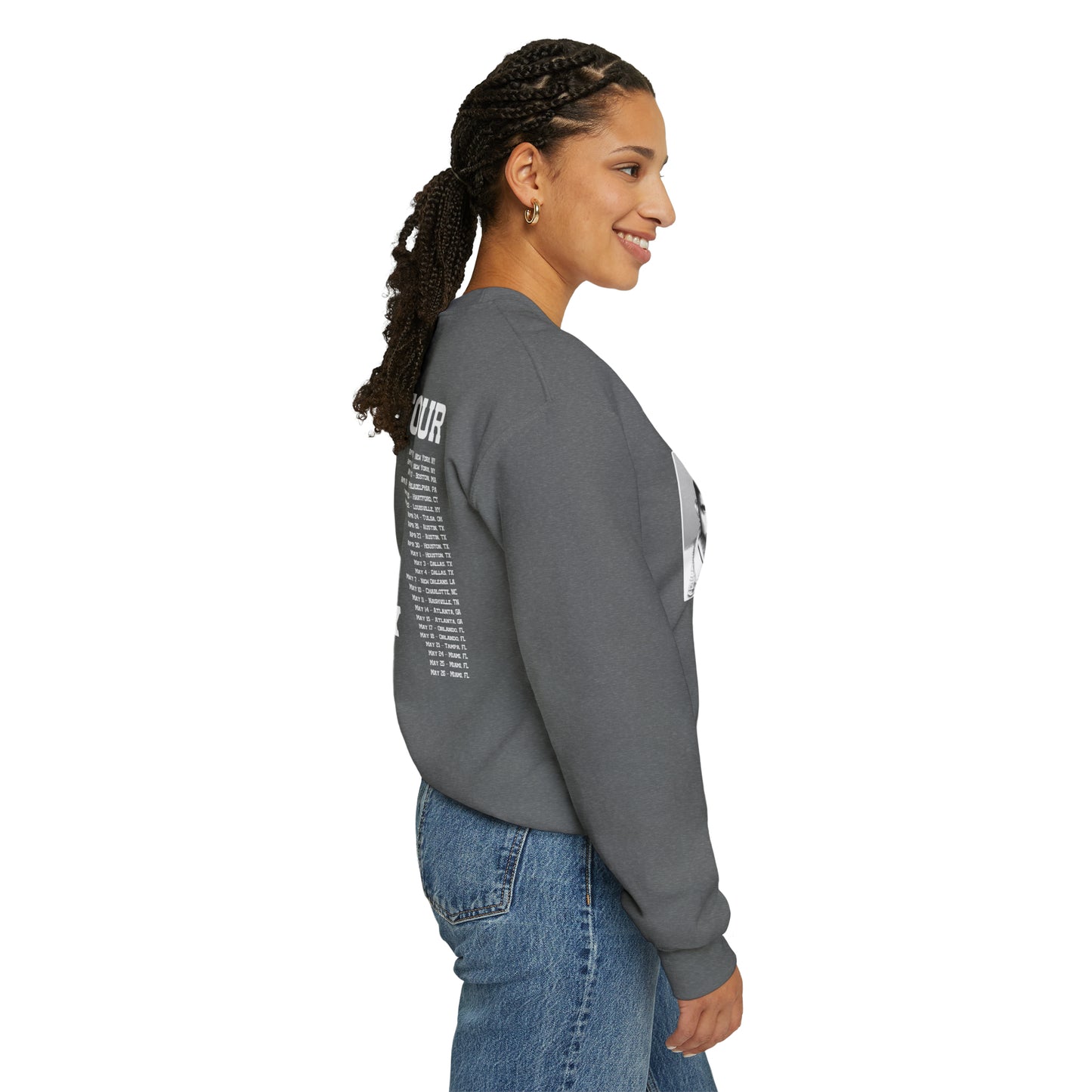 Most Wanted Tour Dates 2024 (Bad Bunny) Unisex Crewneck Sweatshirt