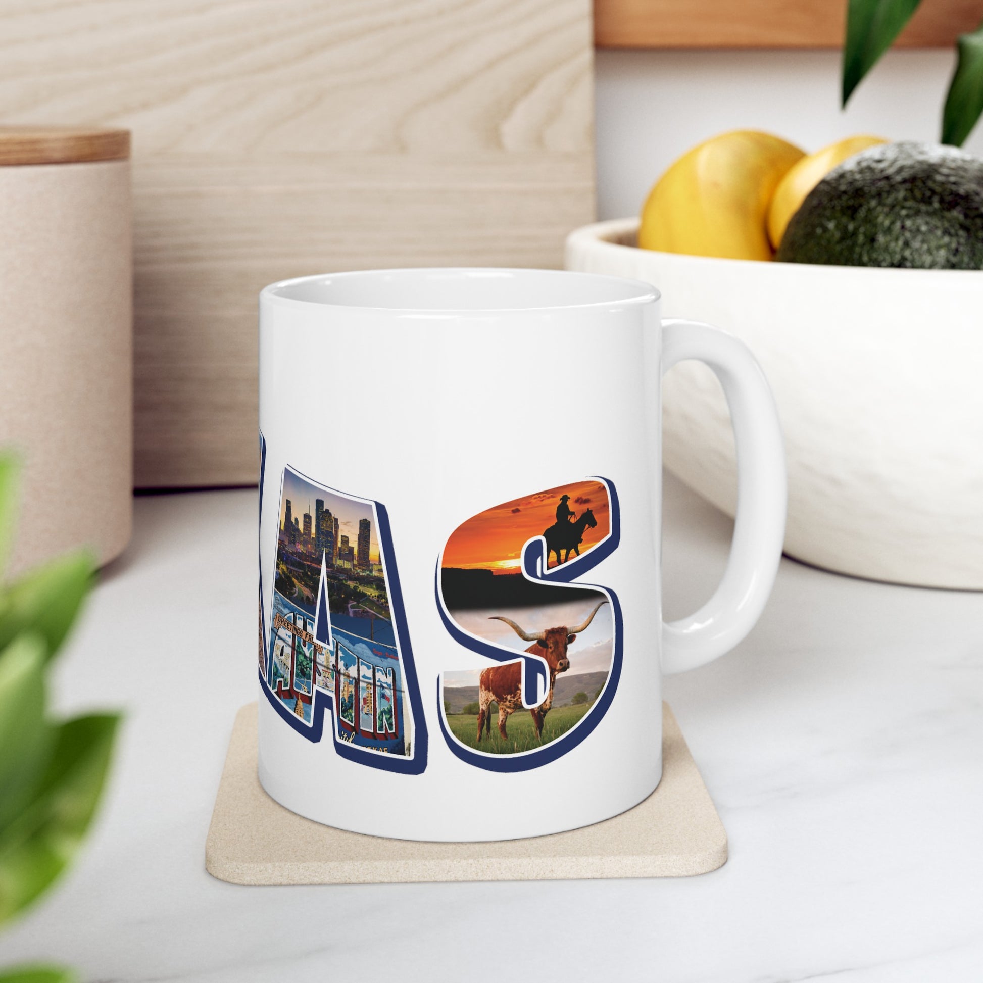 Texas State Collage Ceramic Mug, (11oz, 15oz) city cities collage