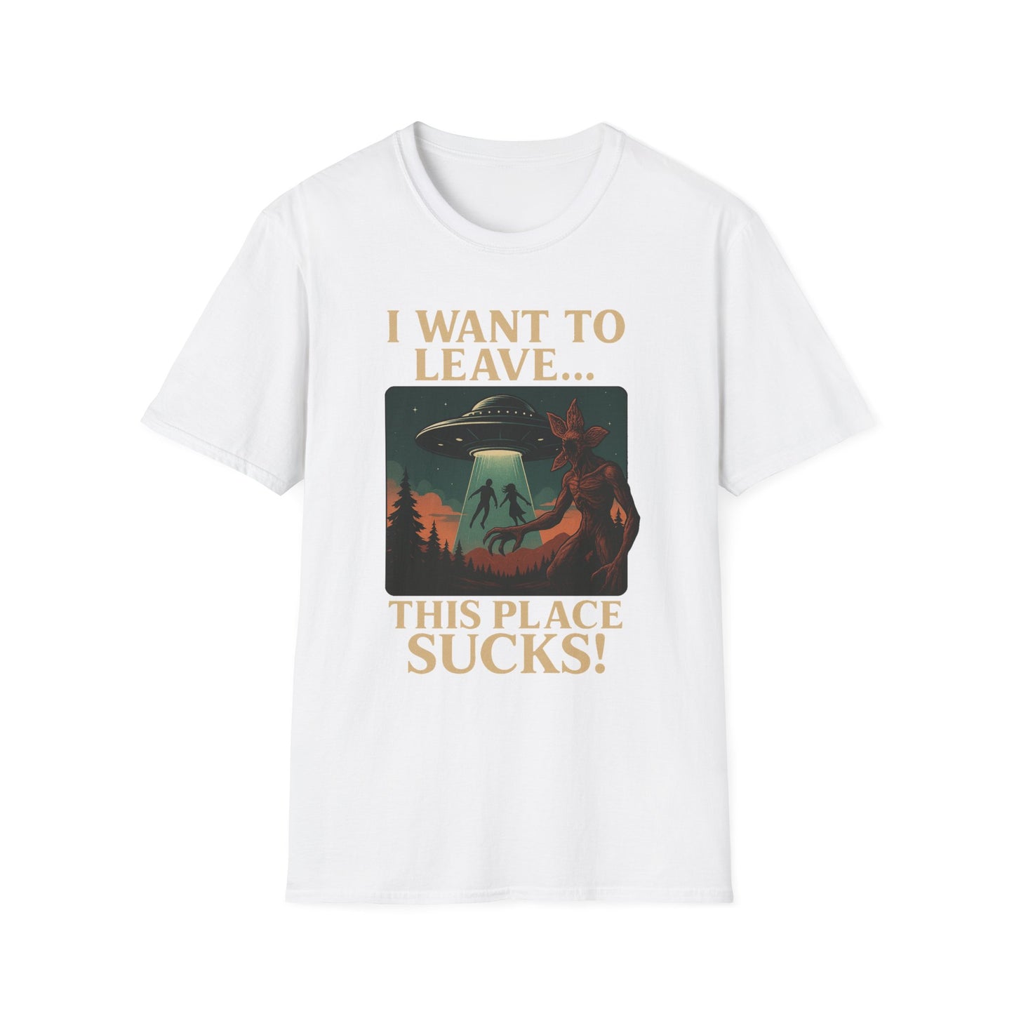 I WANT TO LEAVE / THIS PLACE SUCKS! (Demogorgon - Stranger Things Season 5 Inspired) 2025 Adult Unisex Shirt