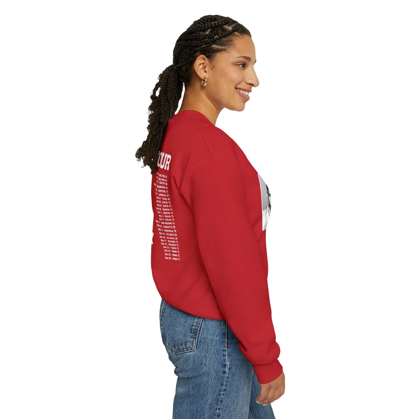 Most Wanted Tour Dates 2024 (Bad Bunny) Unisex Crewneck Sweatshirt