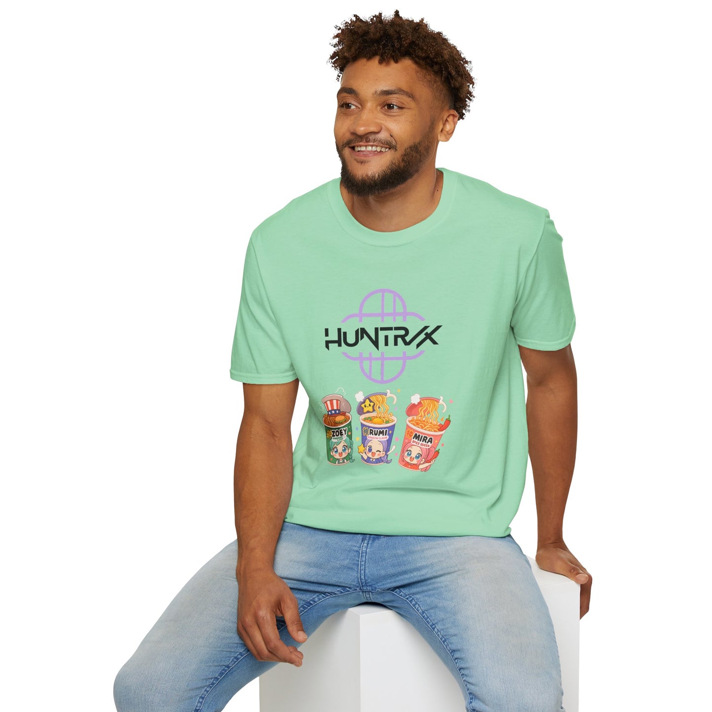 HUNTR/X Ramen Noodle Cup Rumi, Mira, & Zoey (K-Pop Demon Hunters-Inspired) Adult Unisex Shirt