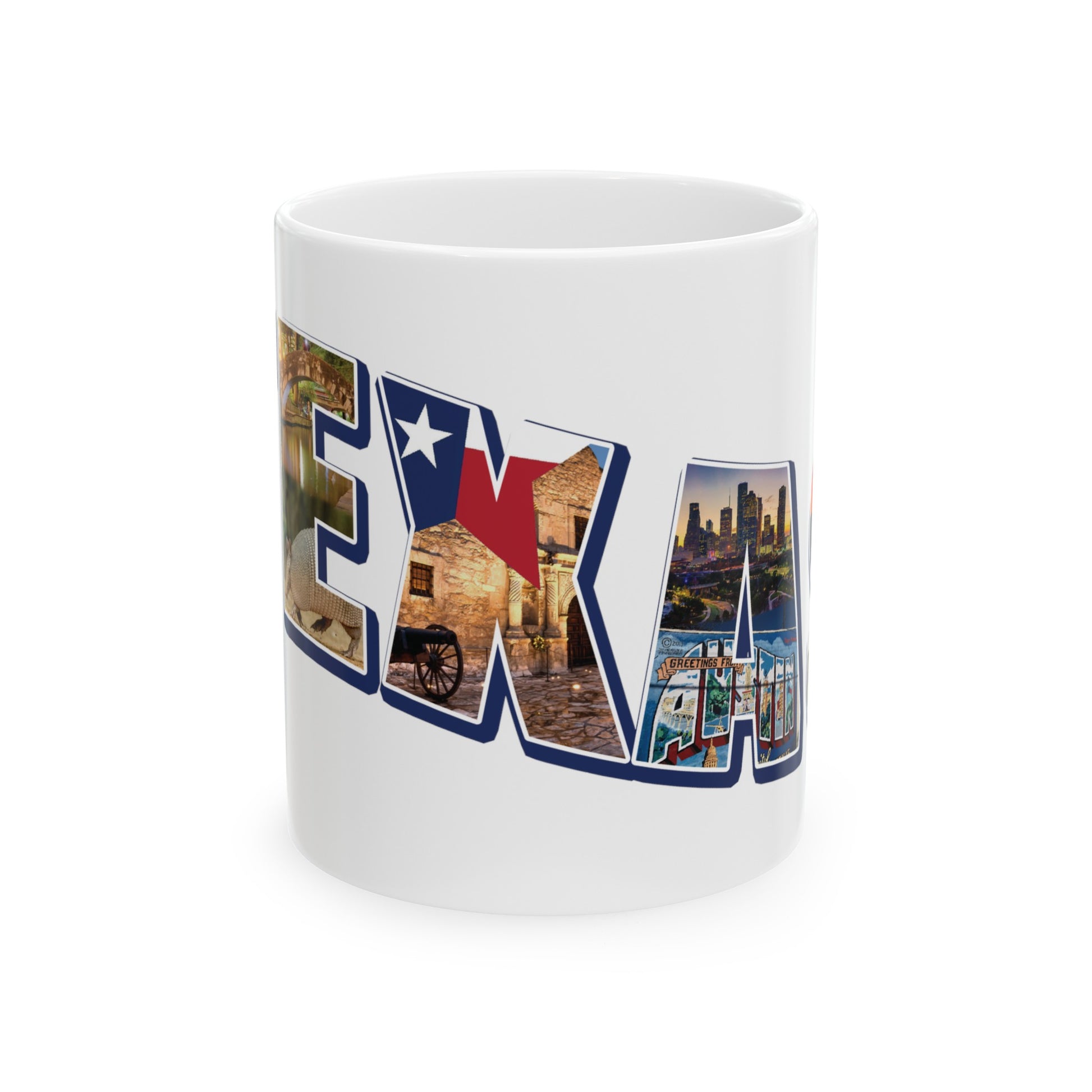 Texas State Collage Ceramic Mug, (11oz, 15oz) city cities collage