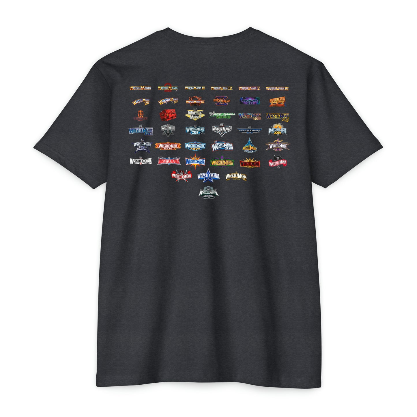 Wrestlemania logo 1-40 wwe history unisex Jersey T-shirt