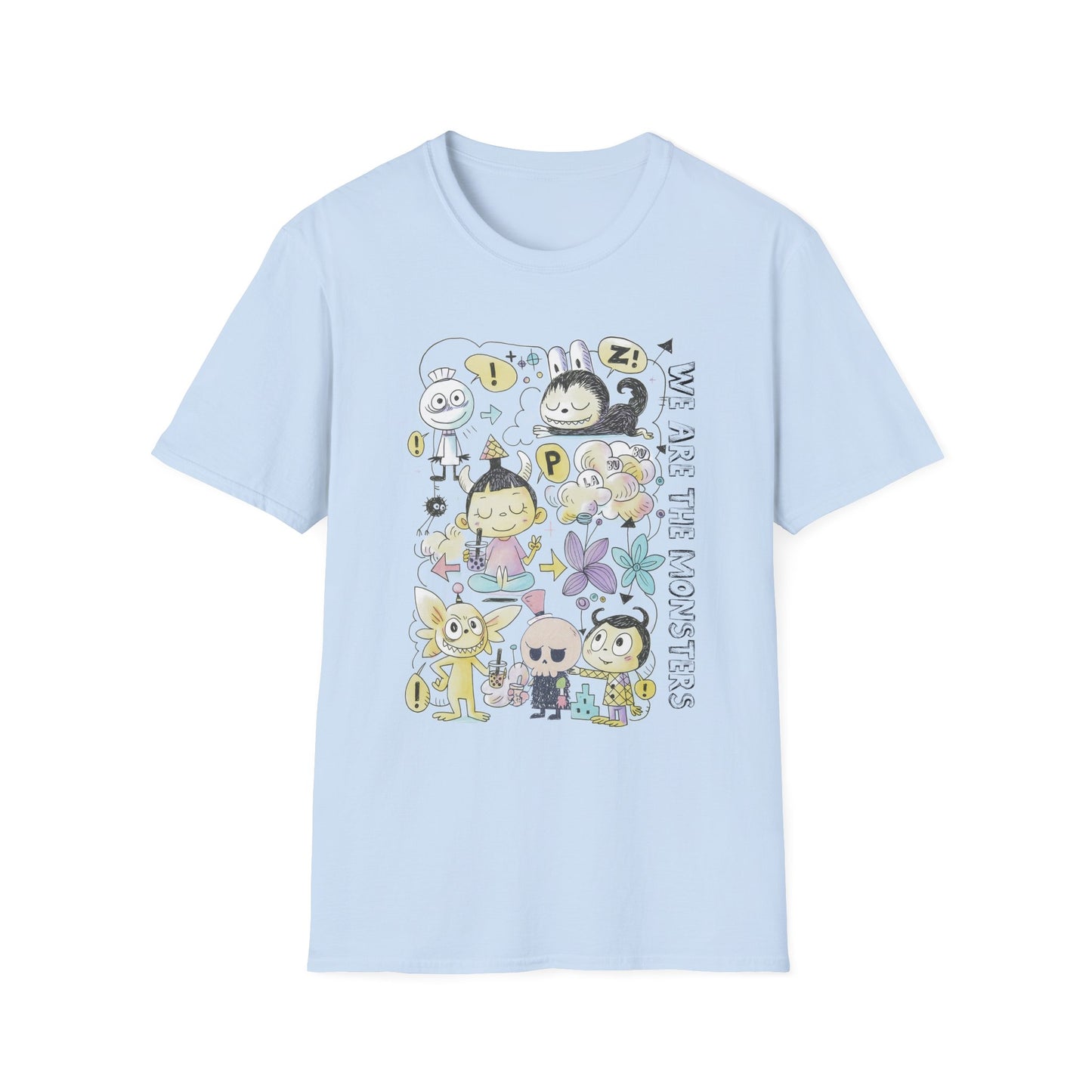 We Are The Monsters x Bubble Tea (Sketch Labubu-Inspired) Adult Unisex Shirt