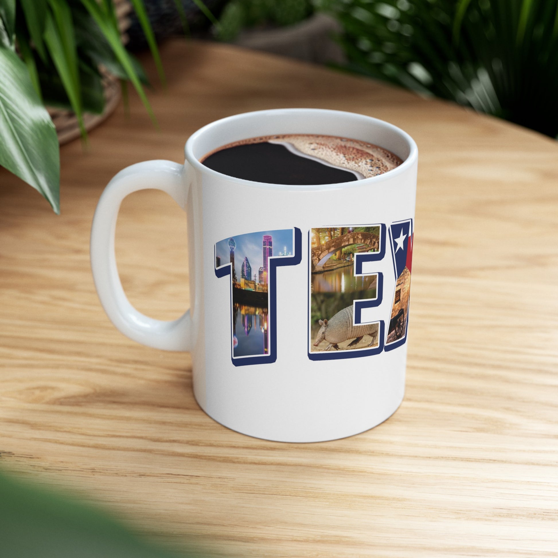 Texas State Collage Ceramic Mug, (11oz, 15oz) city cities collage 