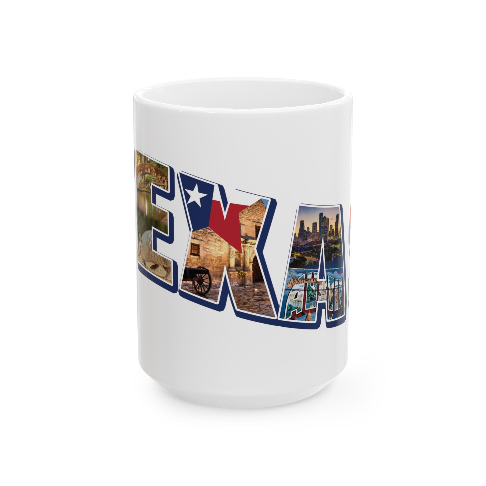 Texas State Collage Ceramic Mug, (11oz, 15oz) city cities collage 