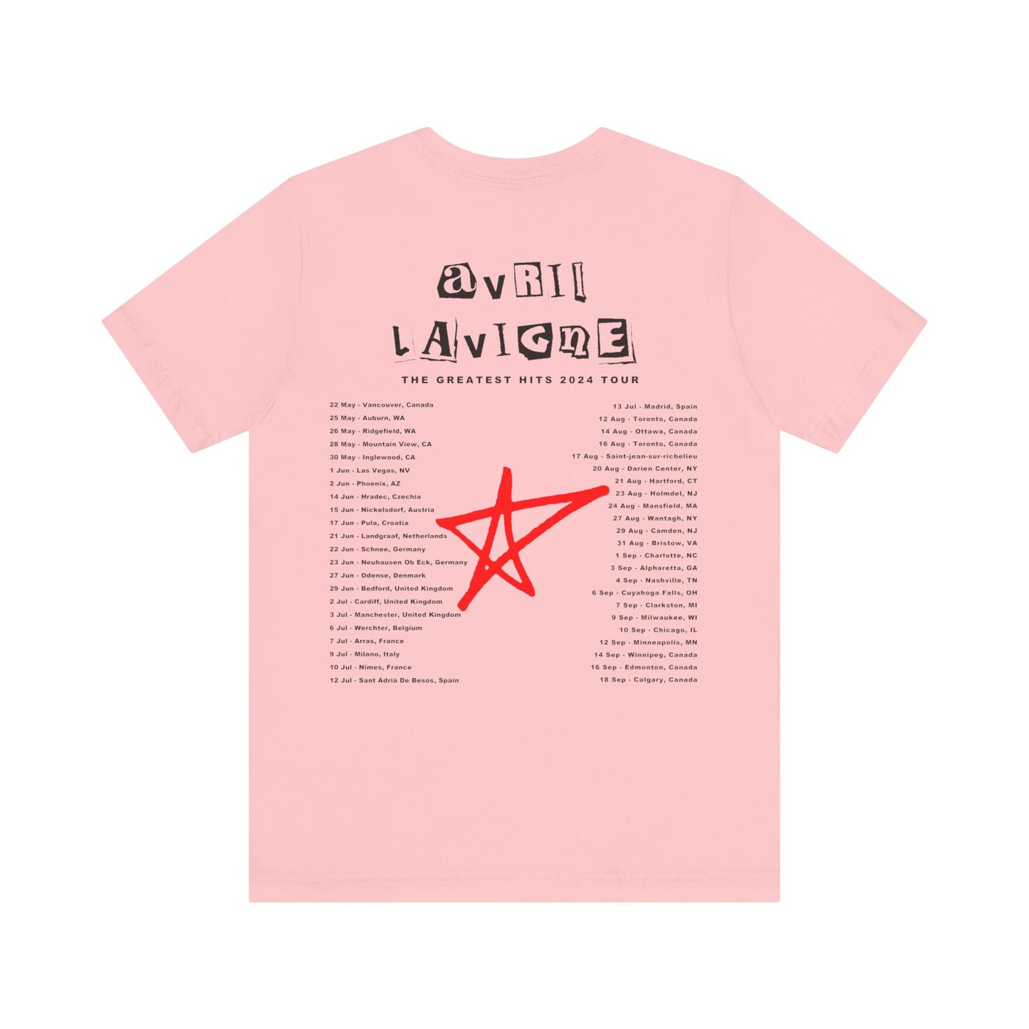 Avril Lavigne 2024 Greatest Hits Tour Unisex Jersey Tee