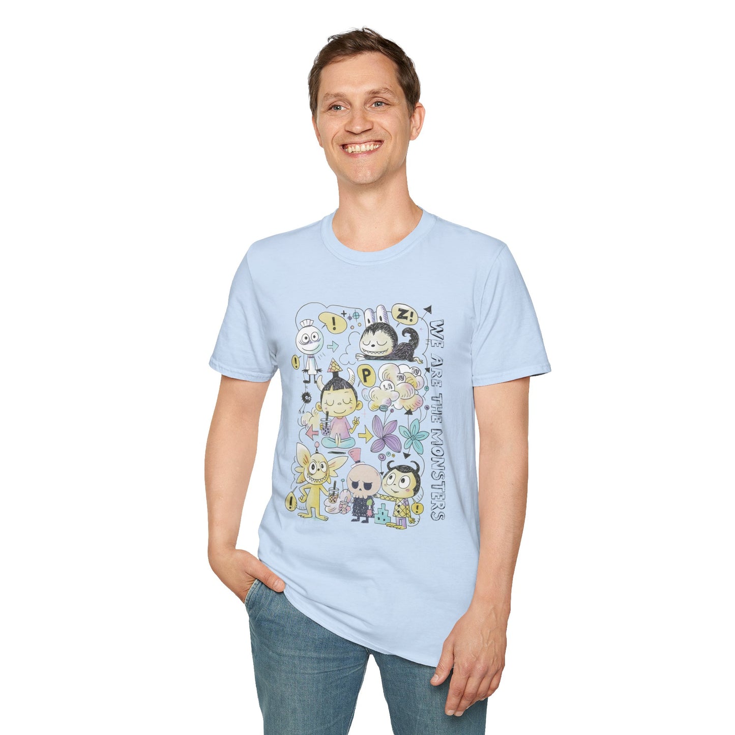 We Are The Monsters x Bubble Tea (Sketch Labubu-Inspired) Adult Unisex Shirt